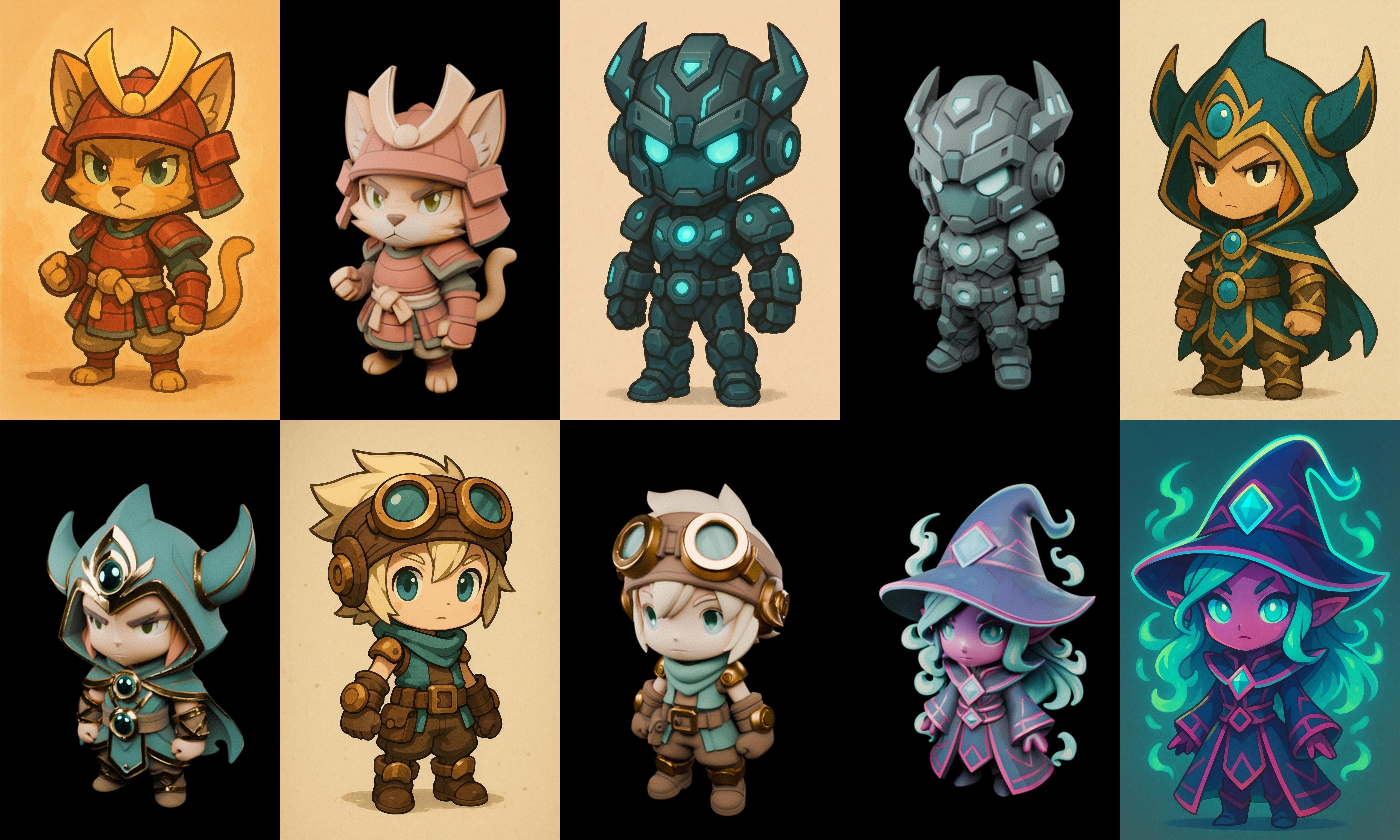 Game Character Marvelous Stylized bundle 7 pack 100 glb Low-poly 3D model_12