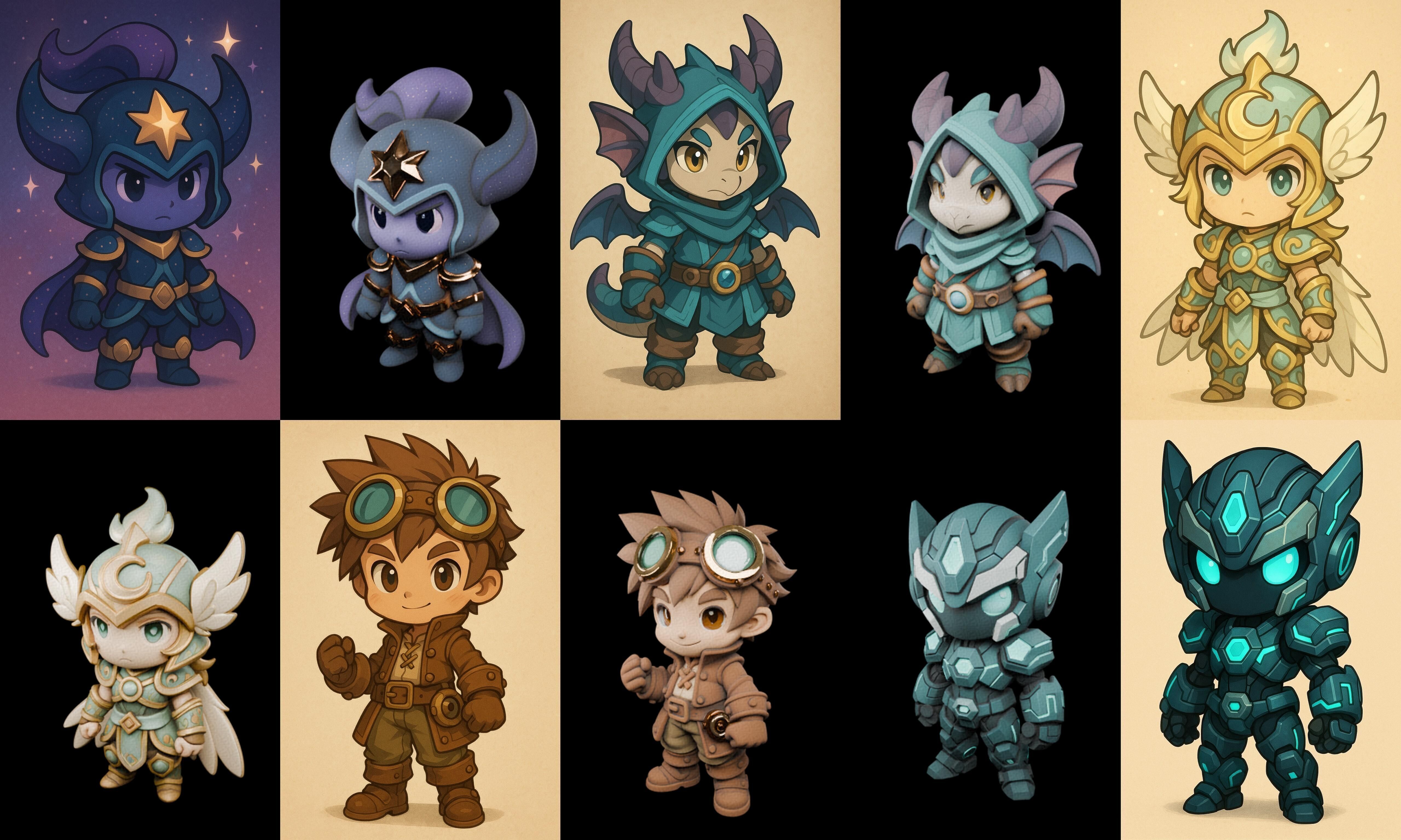Game Character Marvelous Stylized bundle 7 pack 100 glb Low-poly 3D model_13
