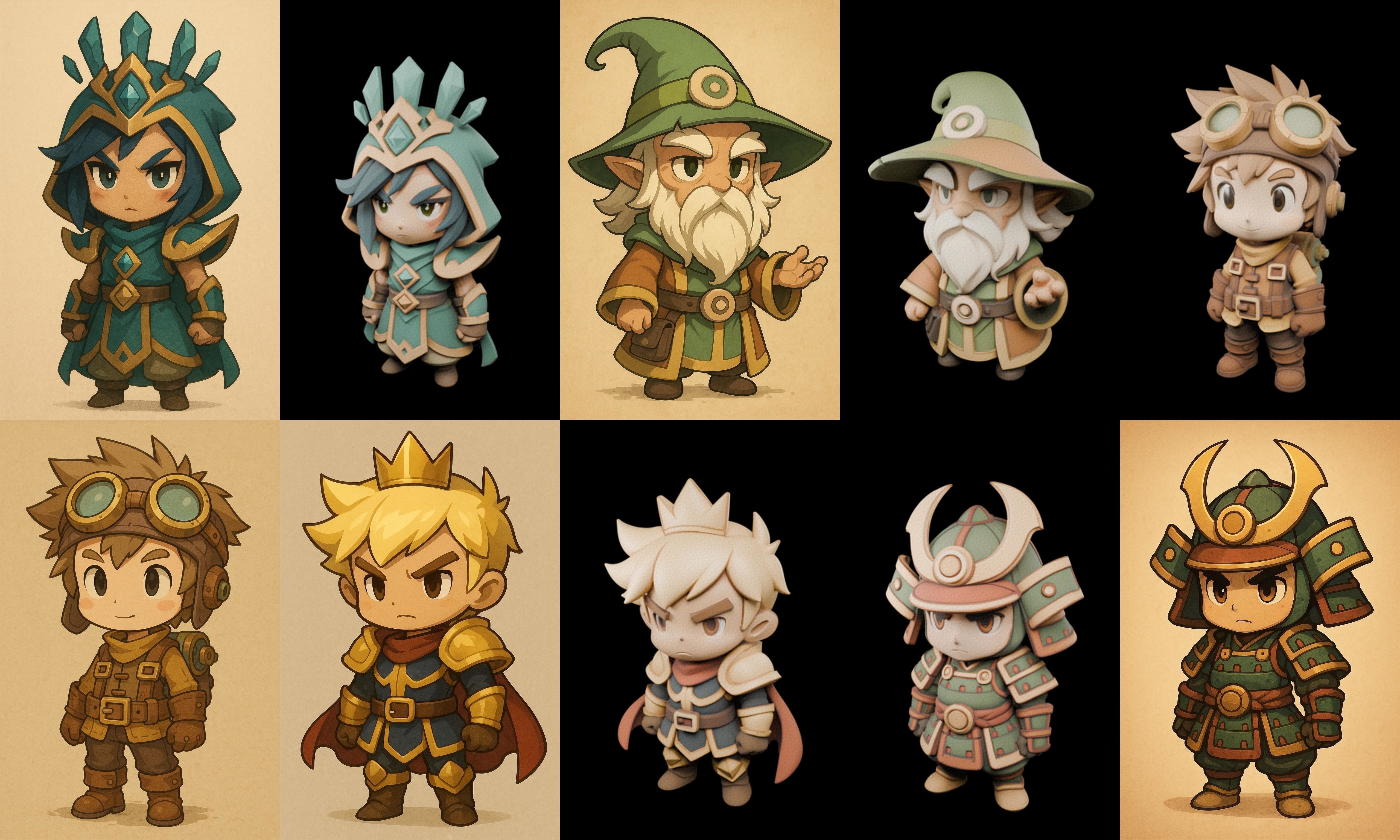 Game Character Marvelous Stylized bundle 7 pack 100 glb Low-poly 3D model_7