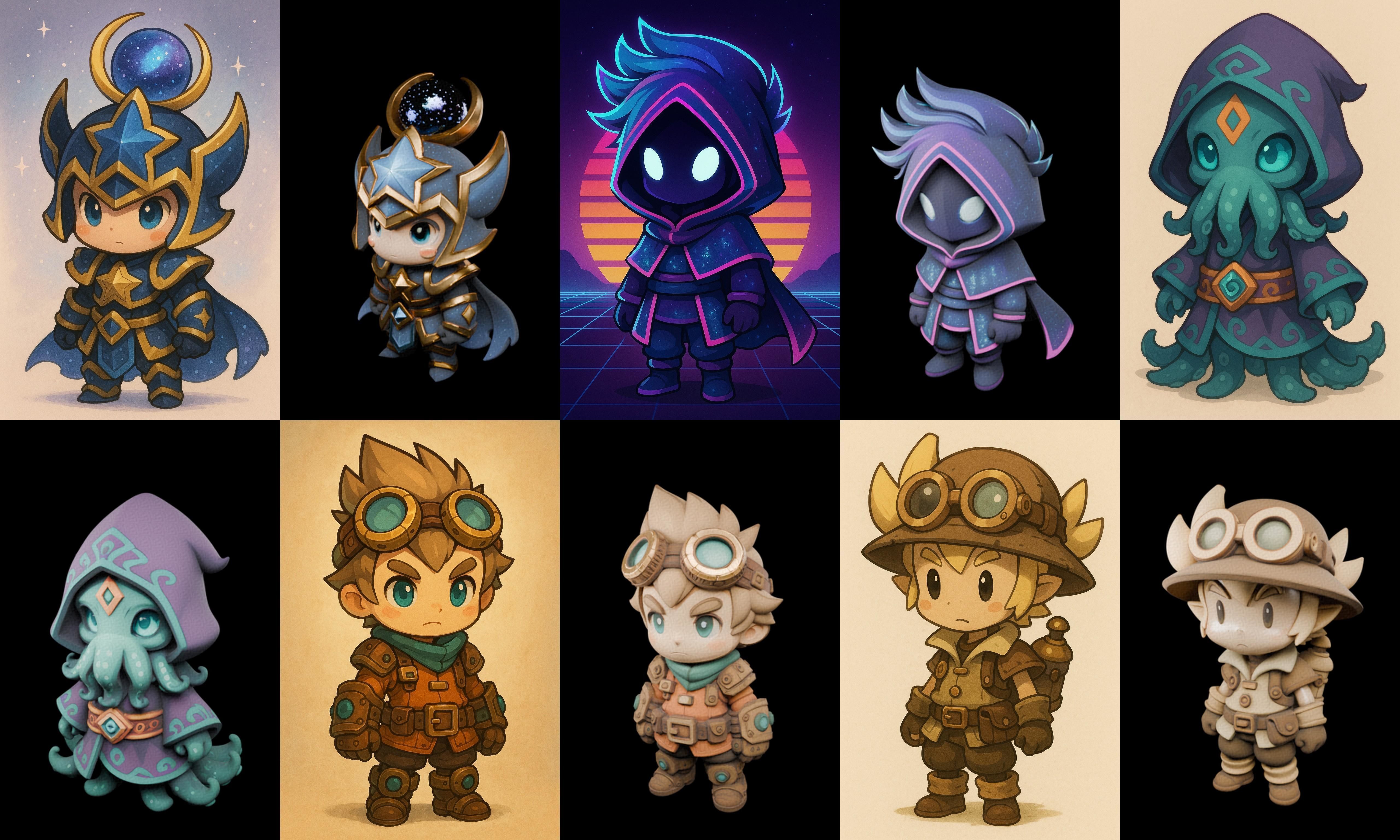 Game Character Marvelous Stylized bundle 7 pack 100 glb Low-poly 3D model_9