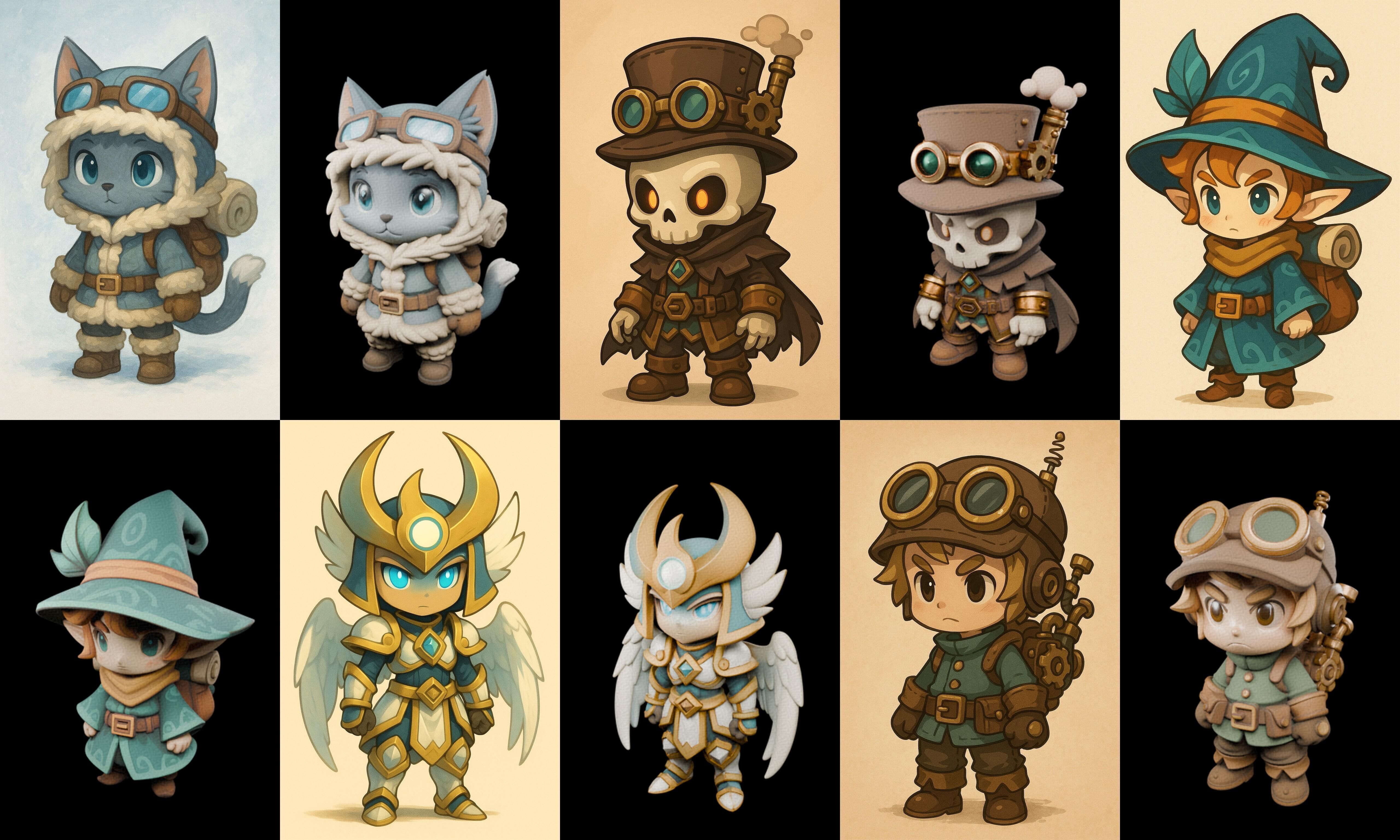 Game Character Marvelous Stylized bundle 7 pack 100 glb Low-poly 3D model_18