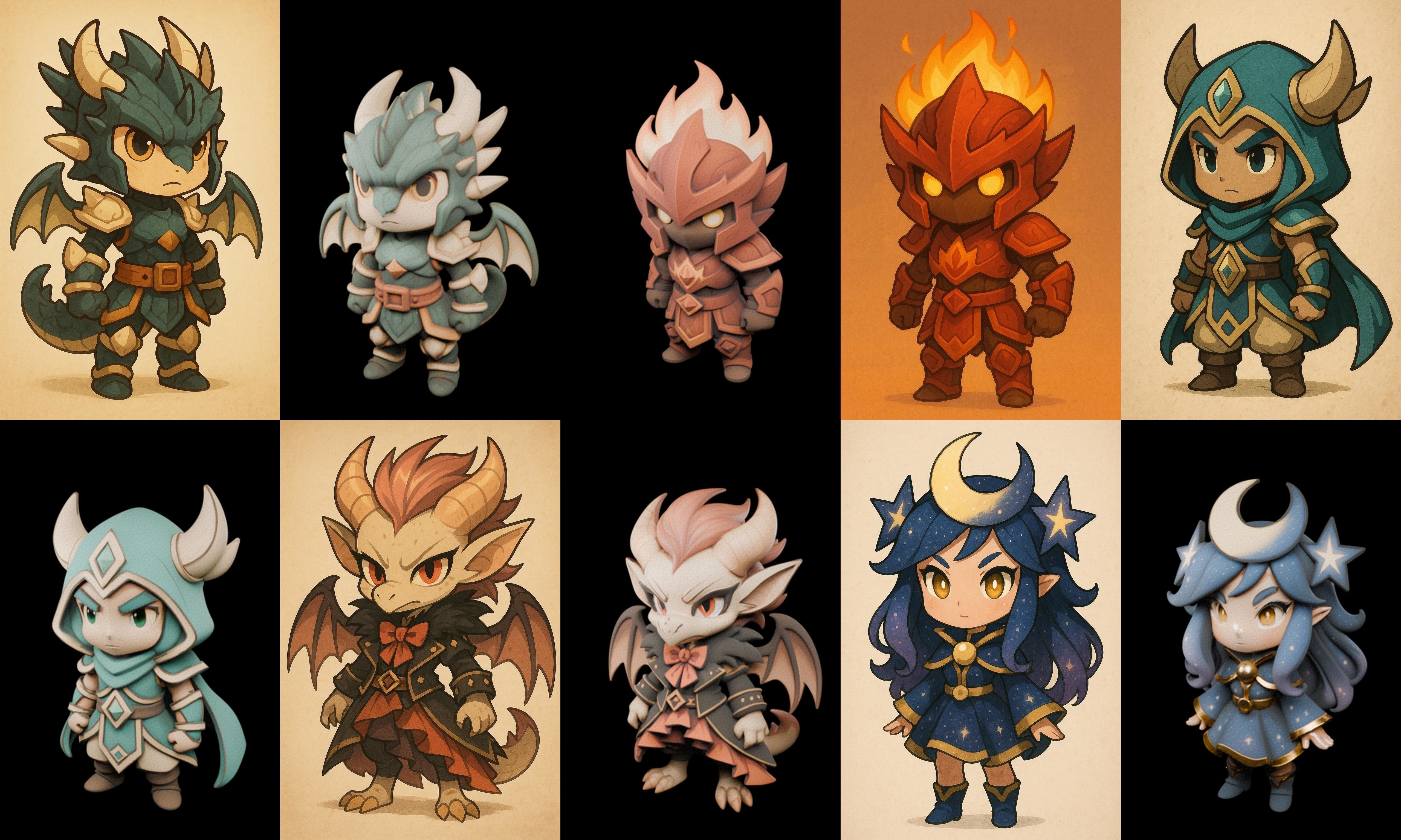 Game Character Marvelous Stylized bundle 7 pack 100 glb Low-poly 3D model_4