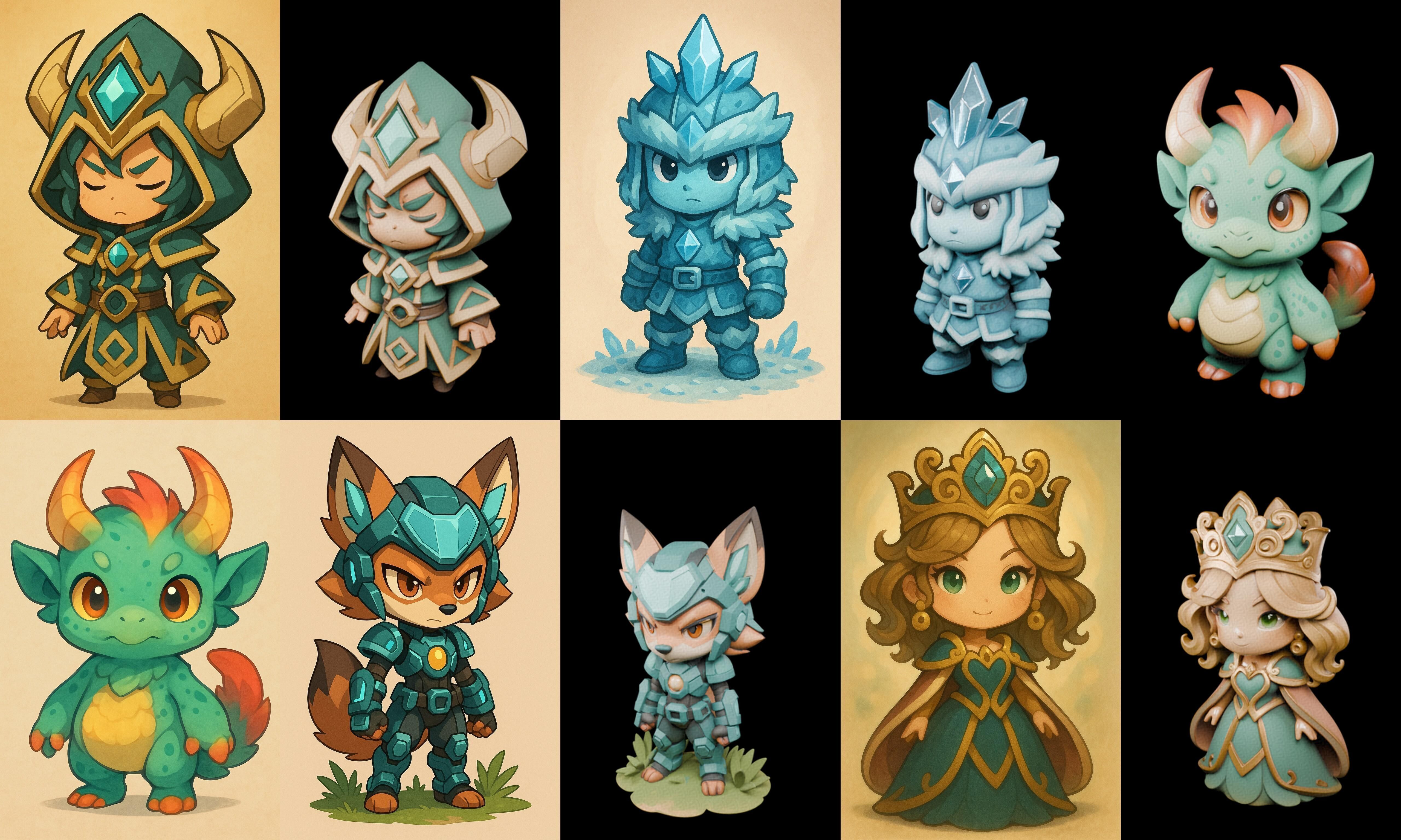 Game Character Marvelous Stylized bundle 7 pack 100 glb Low-poly 3D model_17