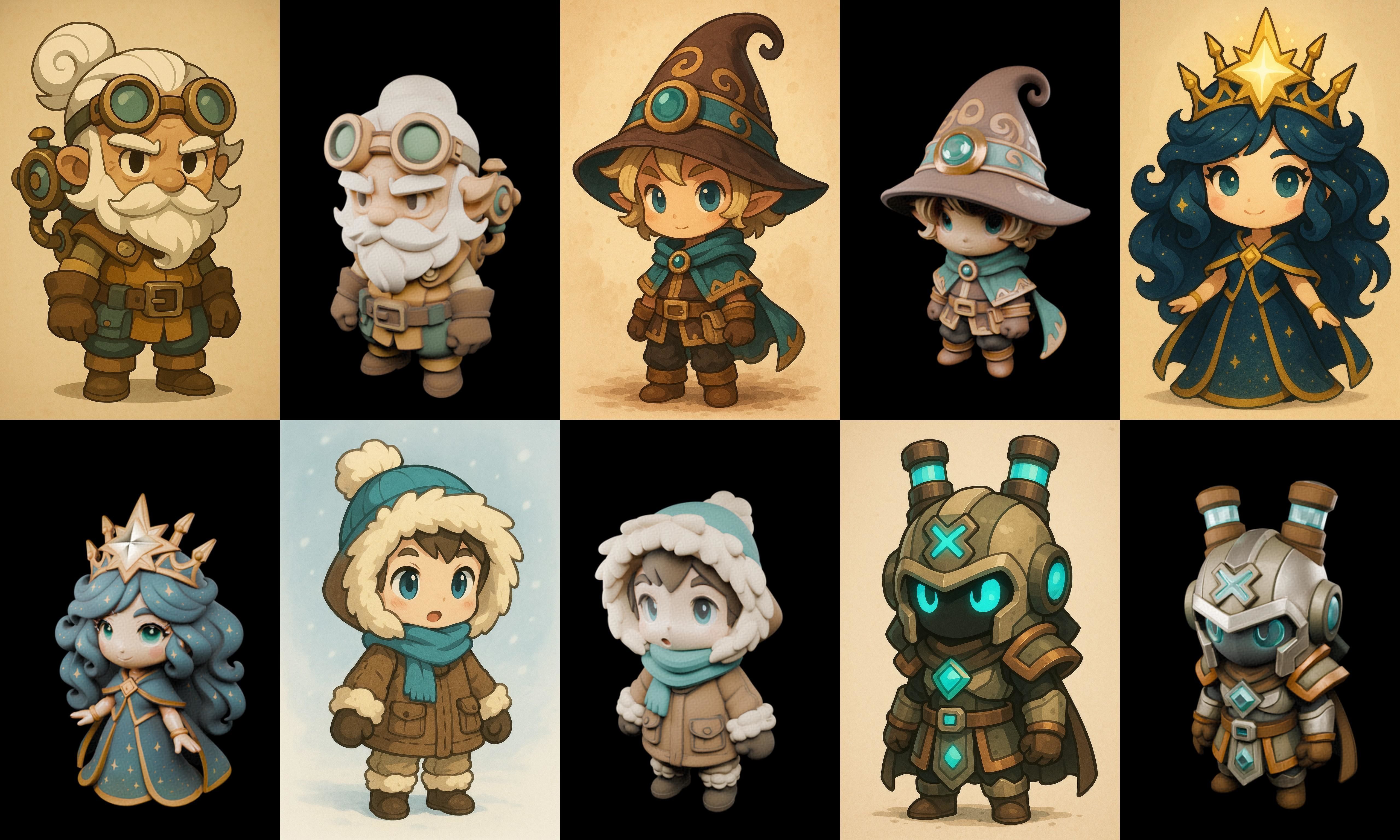 Game Character Marvelous Stylized bundle 7 pack 100 glb Low-poly 3D model_3