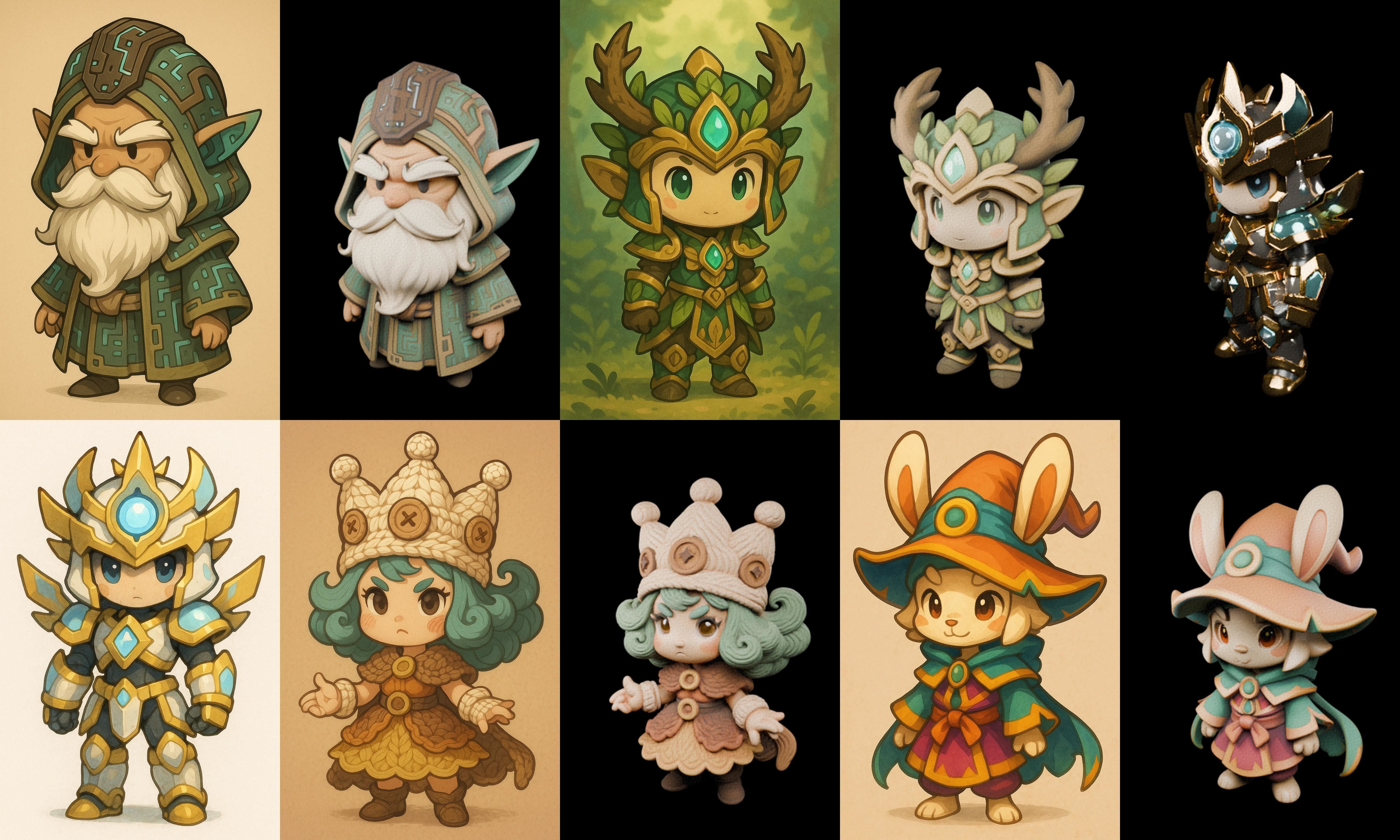 Game Character Marvelous Stylized bundle 7 pack 100 glb Low-poly 3D model_19