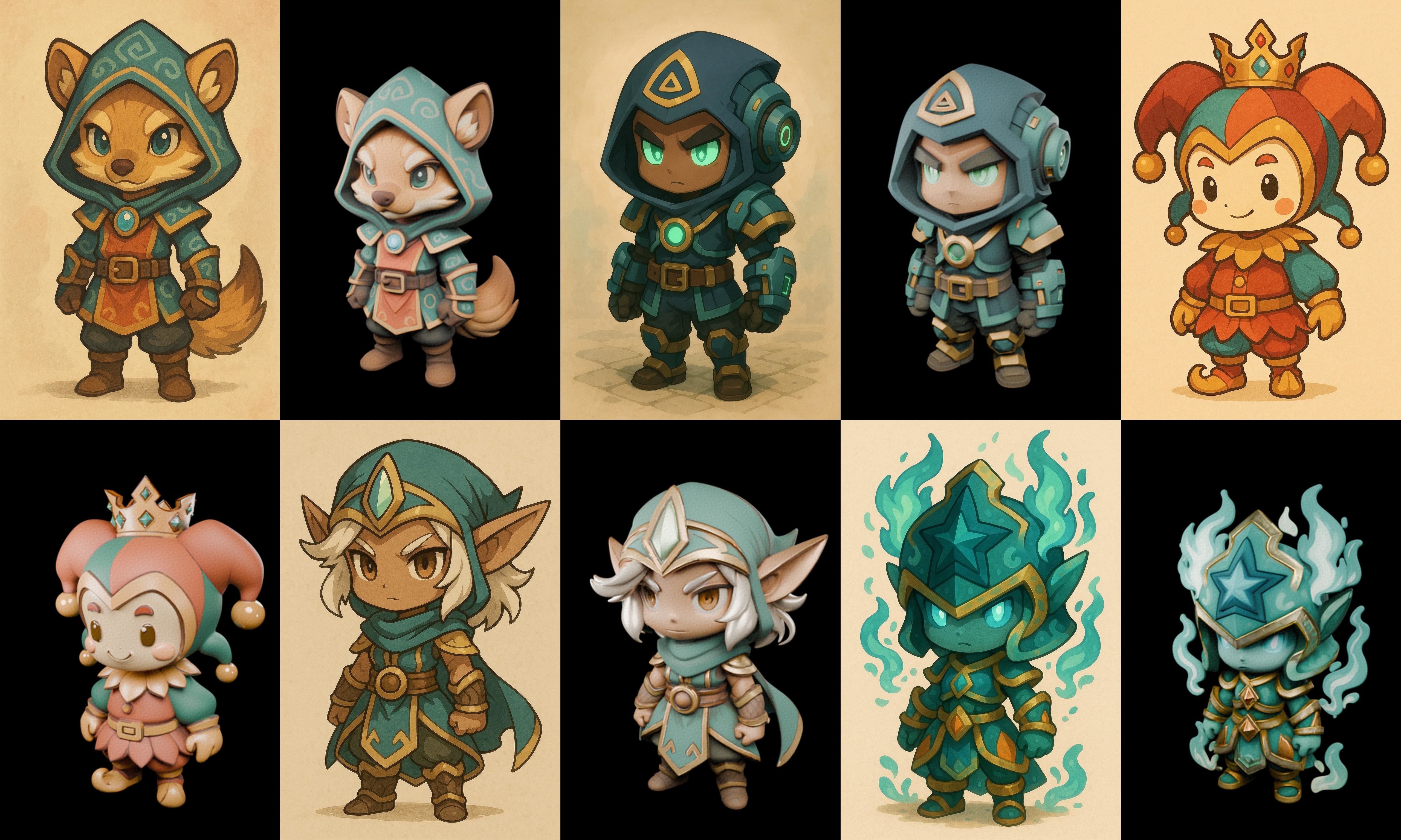 Game Character Marvelous Stylized bundle 7 pack 100 glb Low-poly 3D model_8