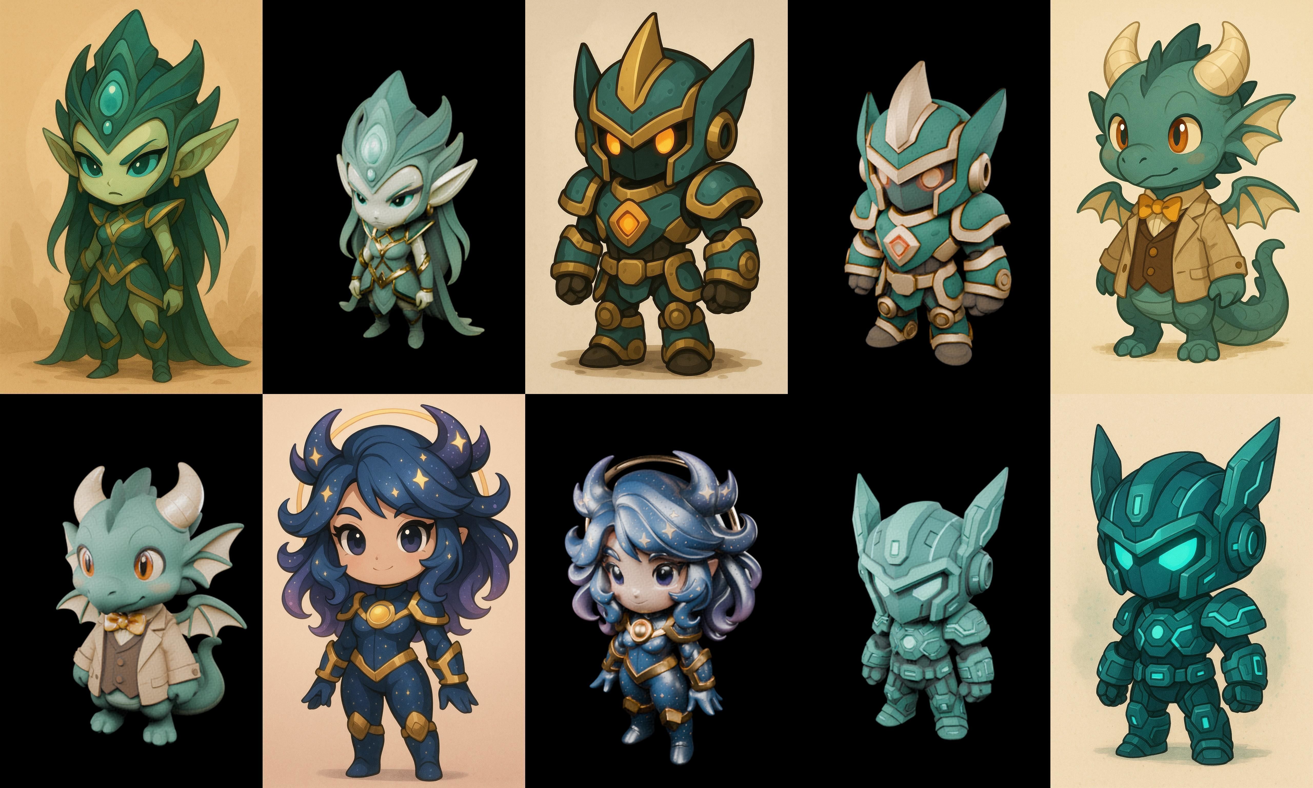 Game Character Marvelous Stylized bundle 7 pack 100 glb Low-poly 3D model_6