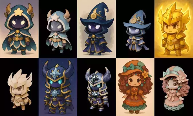 Game Character Marvelous Stylized bundle 6 pack 100 glb