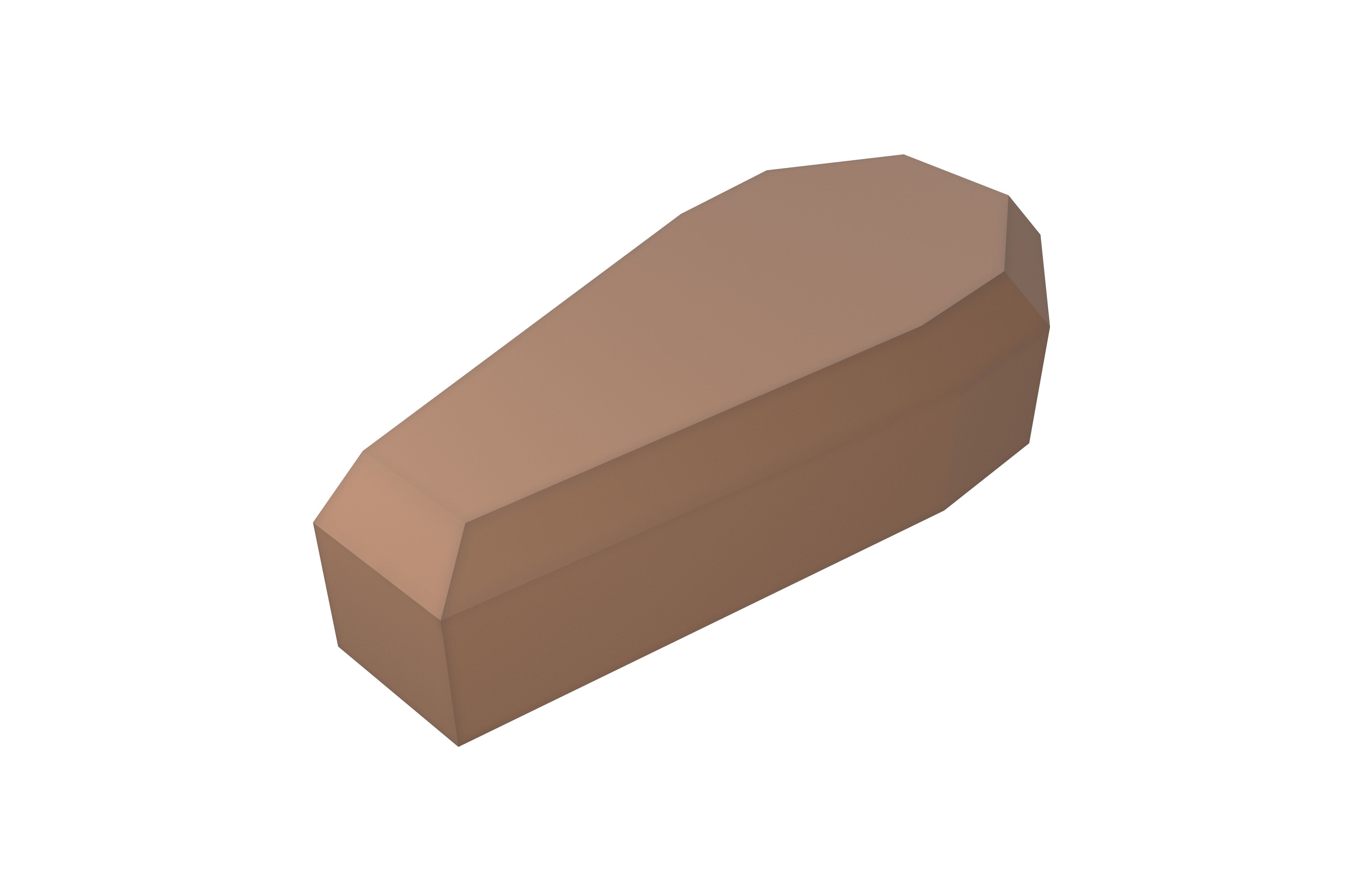 Low poly Coffin v1 001 Low-poly 3D model_2