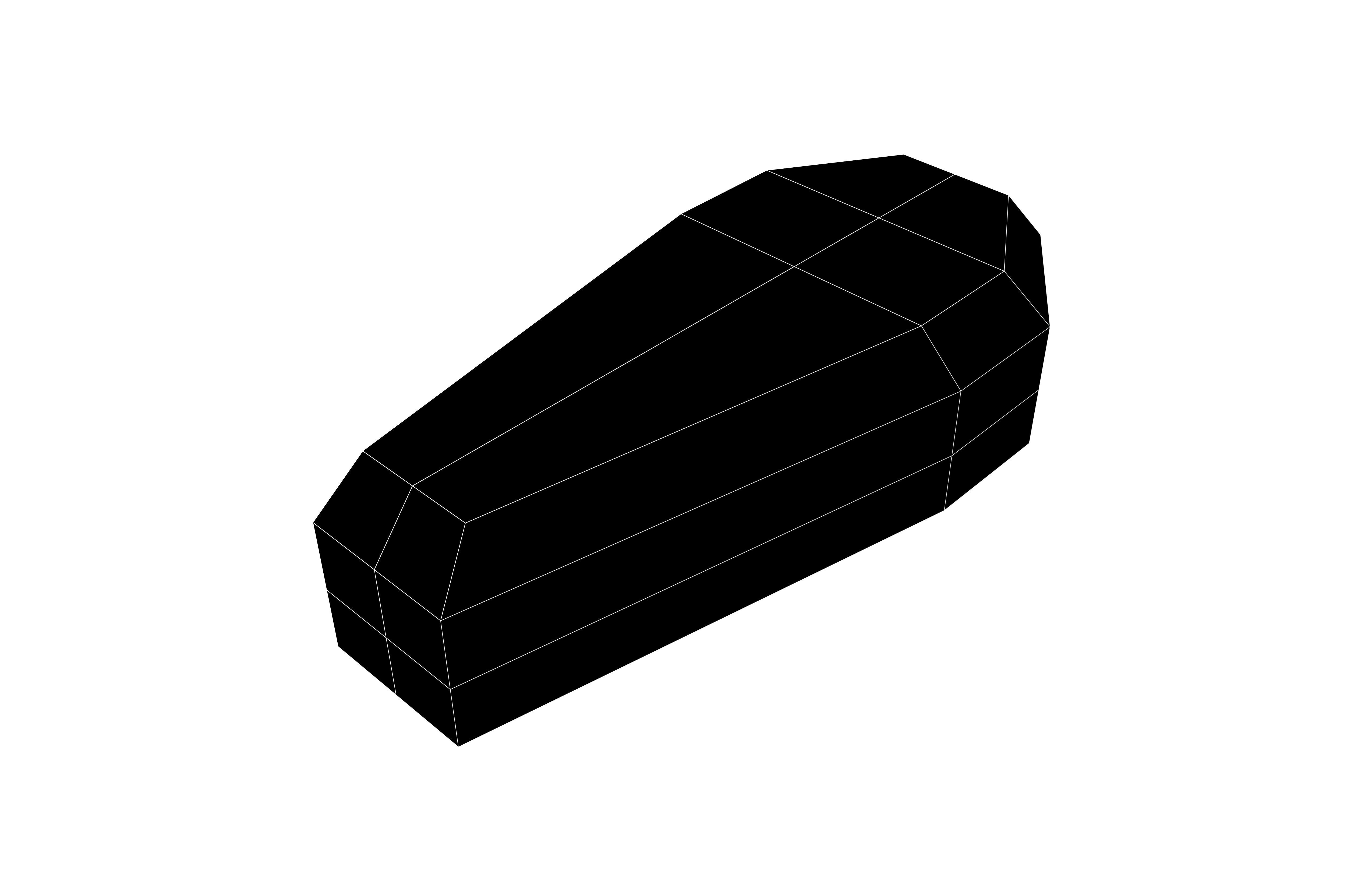 Low poly Coffin v1 001 Low-poly 3D model_6