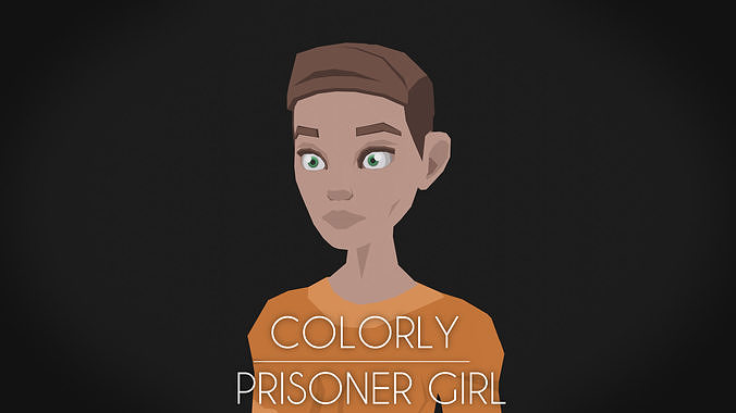 Colorly - Prisoner Girl - Game Ready - Rigged - Customizable Low-poly 3D model