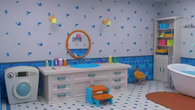 Cartoon Bathroom