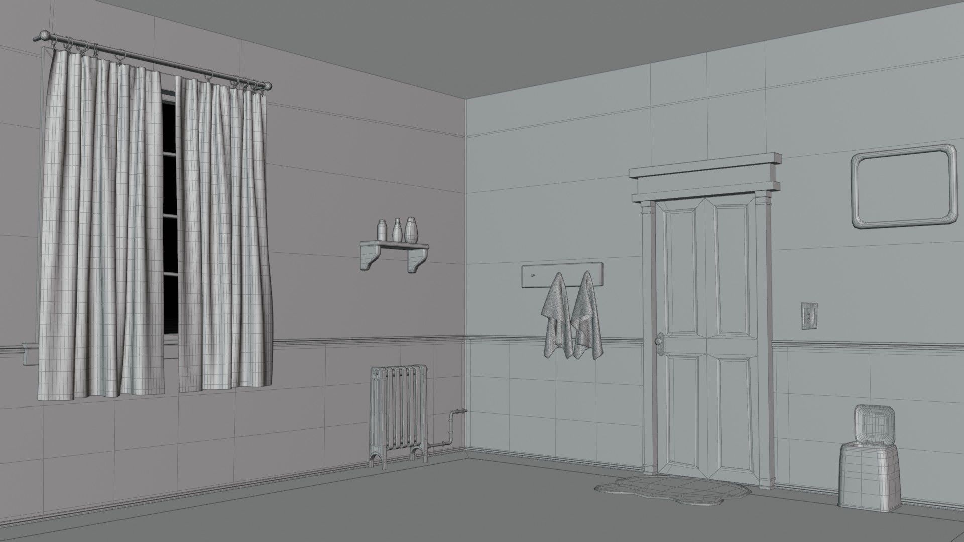Cartoon Bathroom Low-poly 3D model_6
