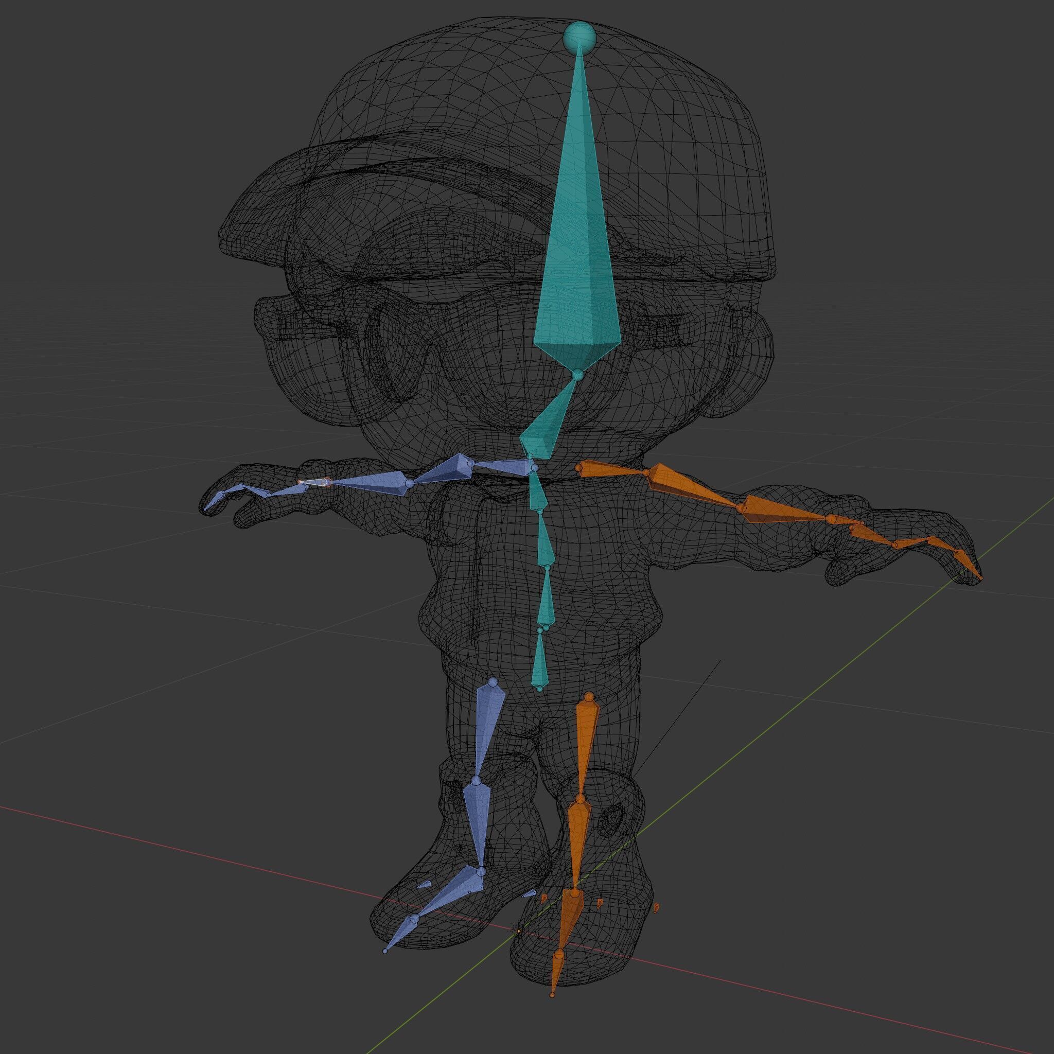 Cool Kid Character in Pink Hat Rigged and Animated Low-poly 3D model_6