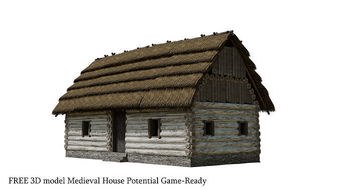 Medieval House Potential Game-Ready Free 3D model