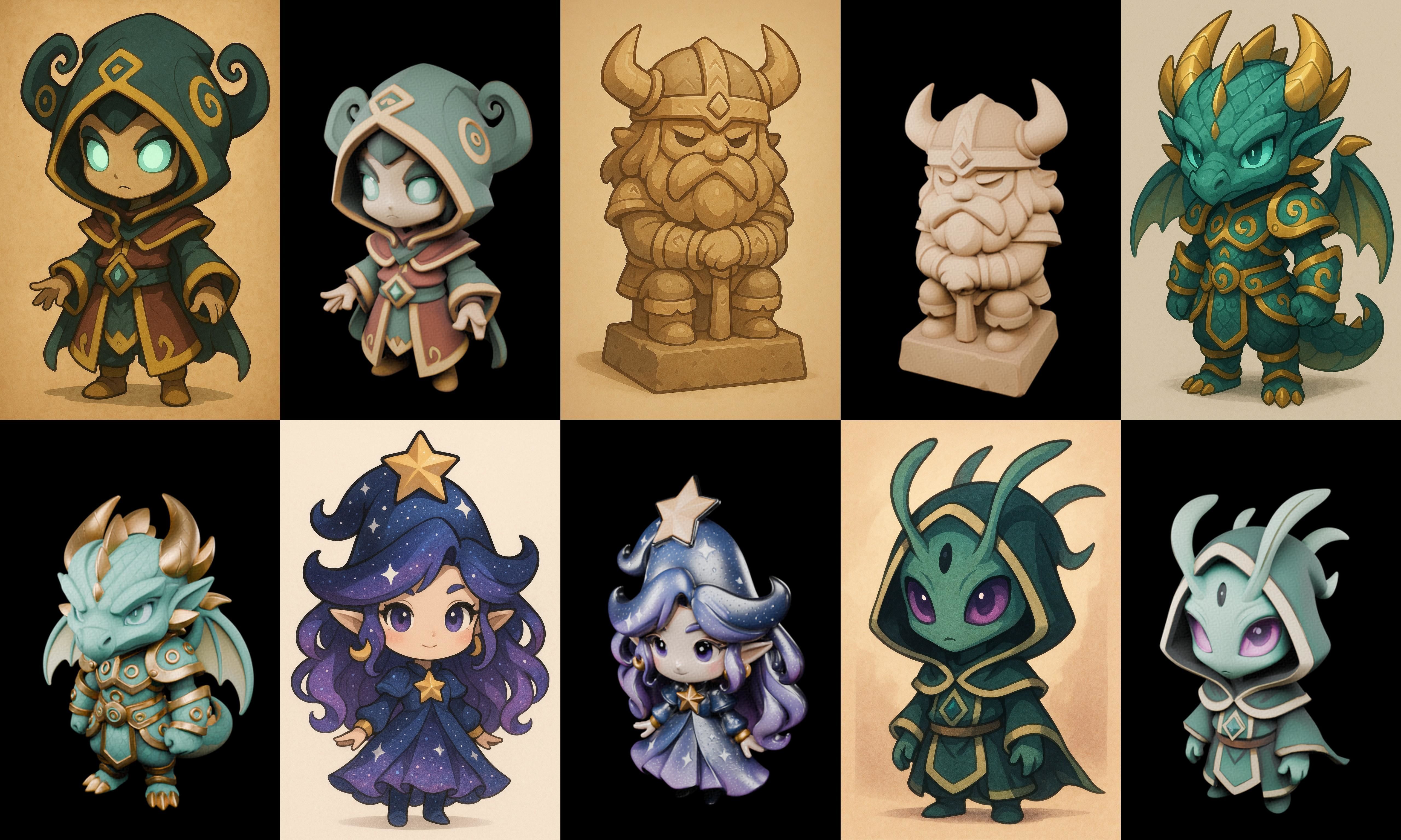 Game Character Marvelous Stylized bundle 35 pack 100 glb Low-poly 3D model_18