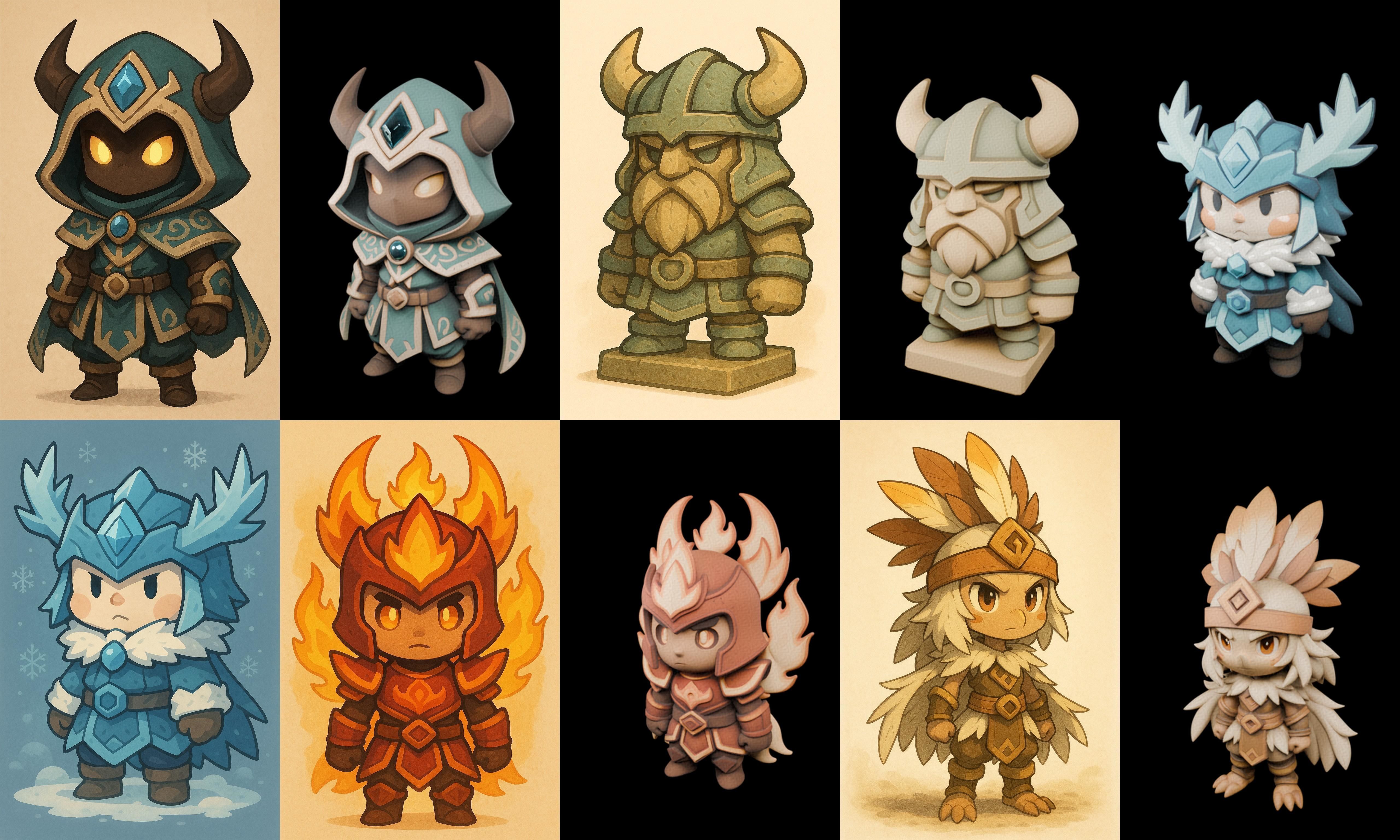 Game Character Marvelous Stylized bundle 35 pack 100 glb Low-poly 3D model_19