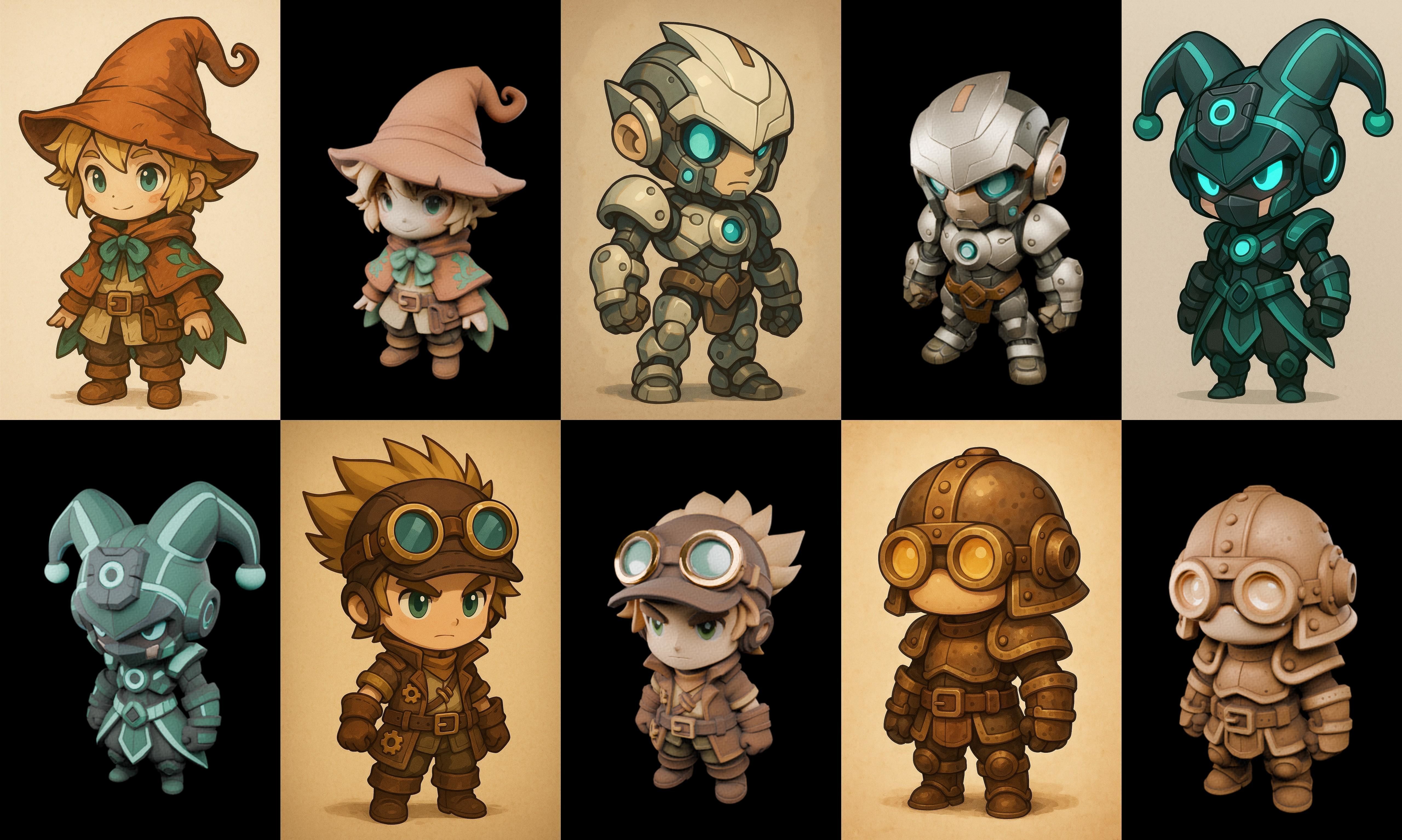 Game Character Marvelous Stylized bundle 35 pack 100 glb Low-poly 3D model_14