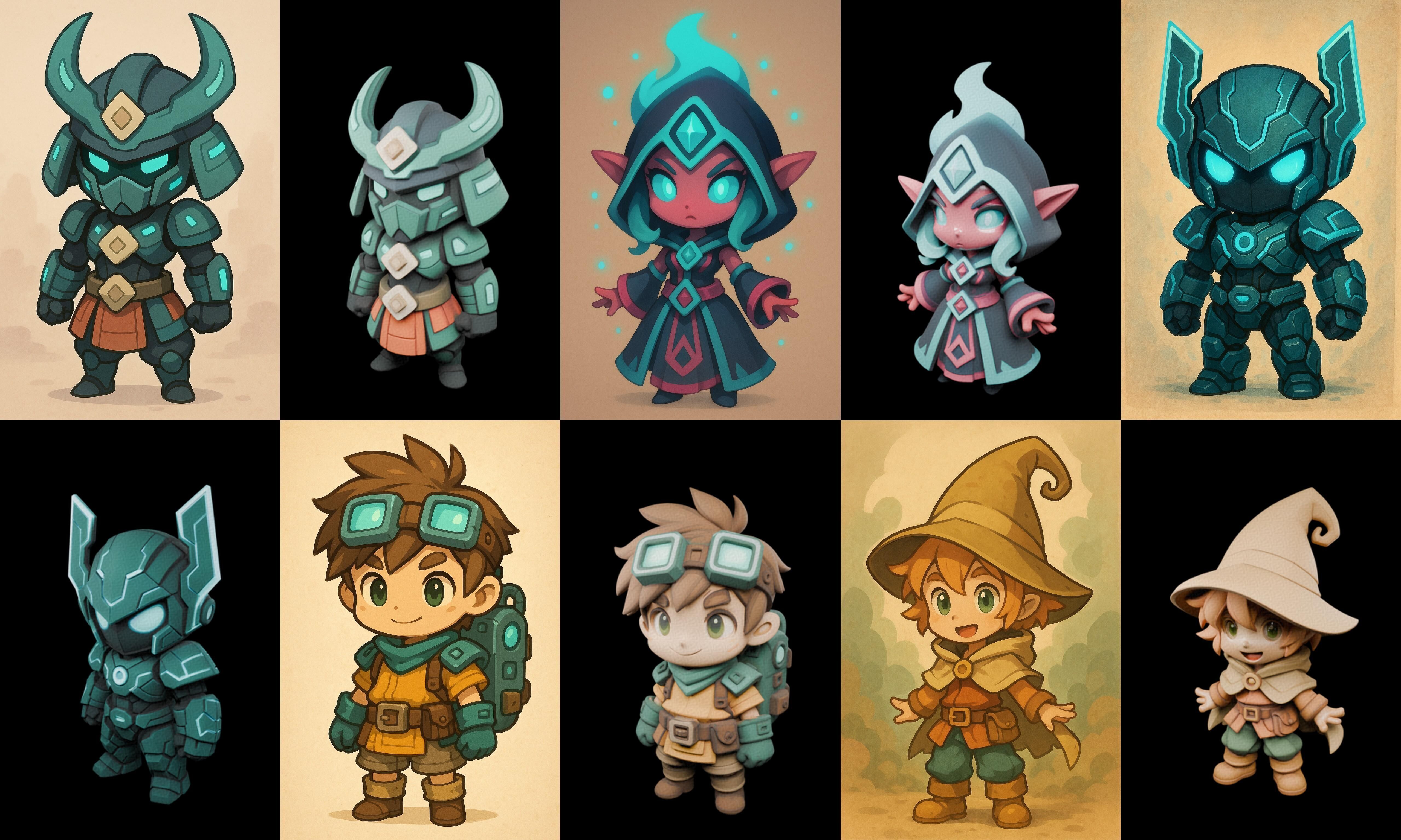 Game Character Marvelous Stylized bundle 35 pack 100 glb Low-poly 3D model_15