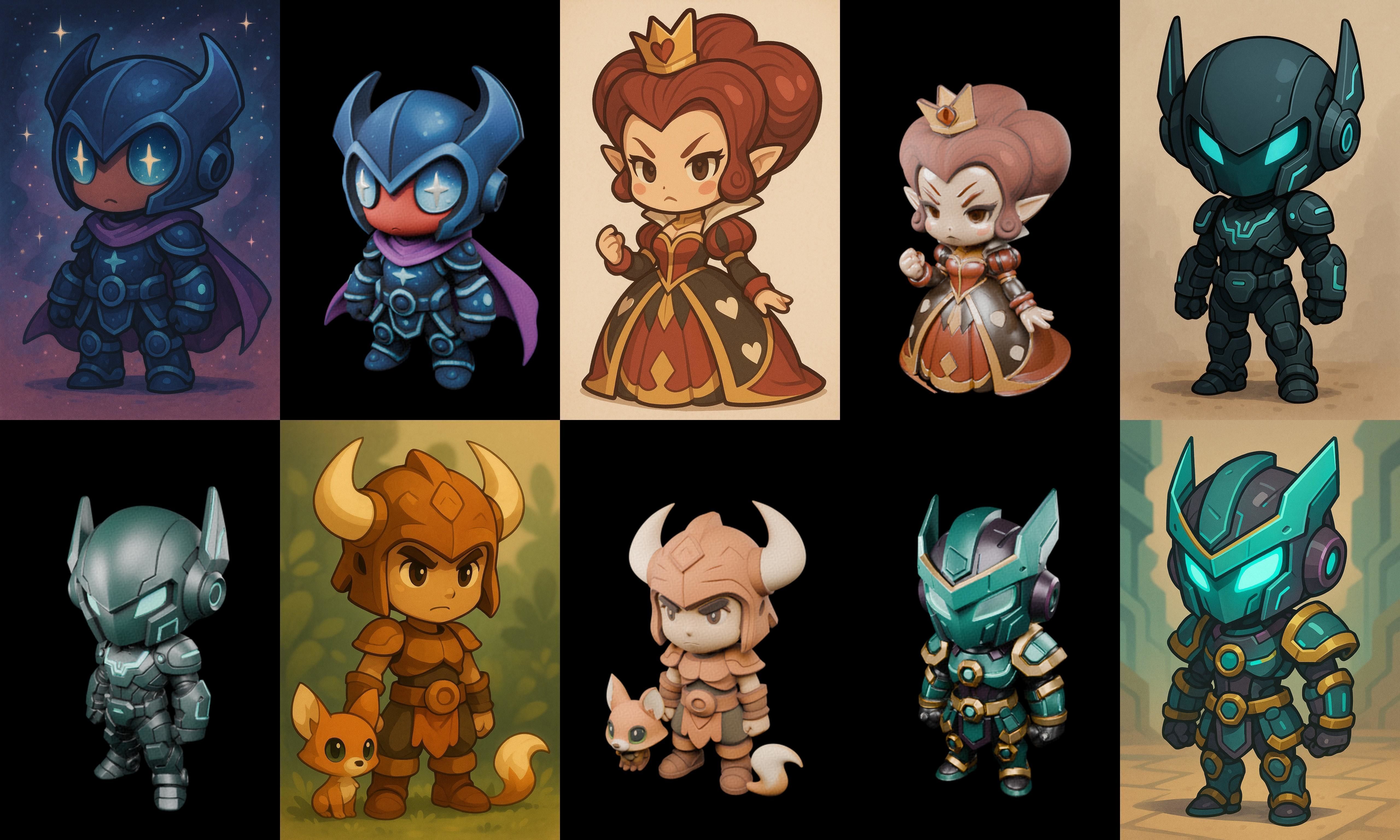 Game Character Marvelous Stylized bundle 35 pack 100 glb Low-poly 3D model_11