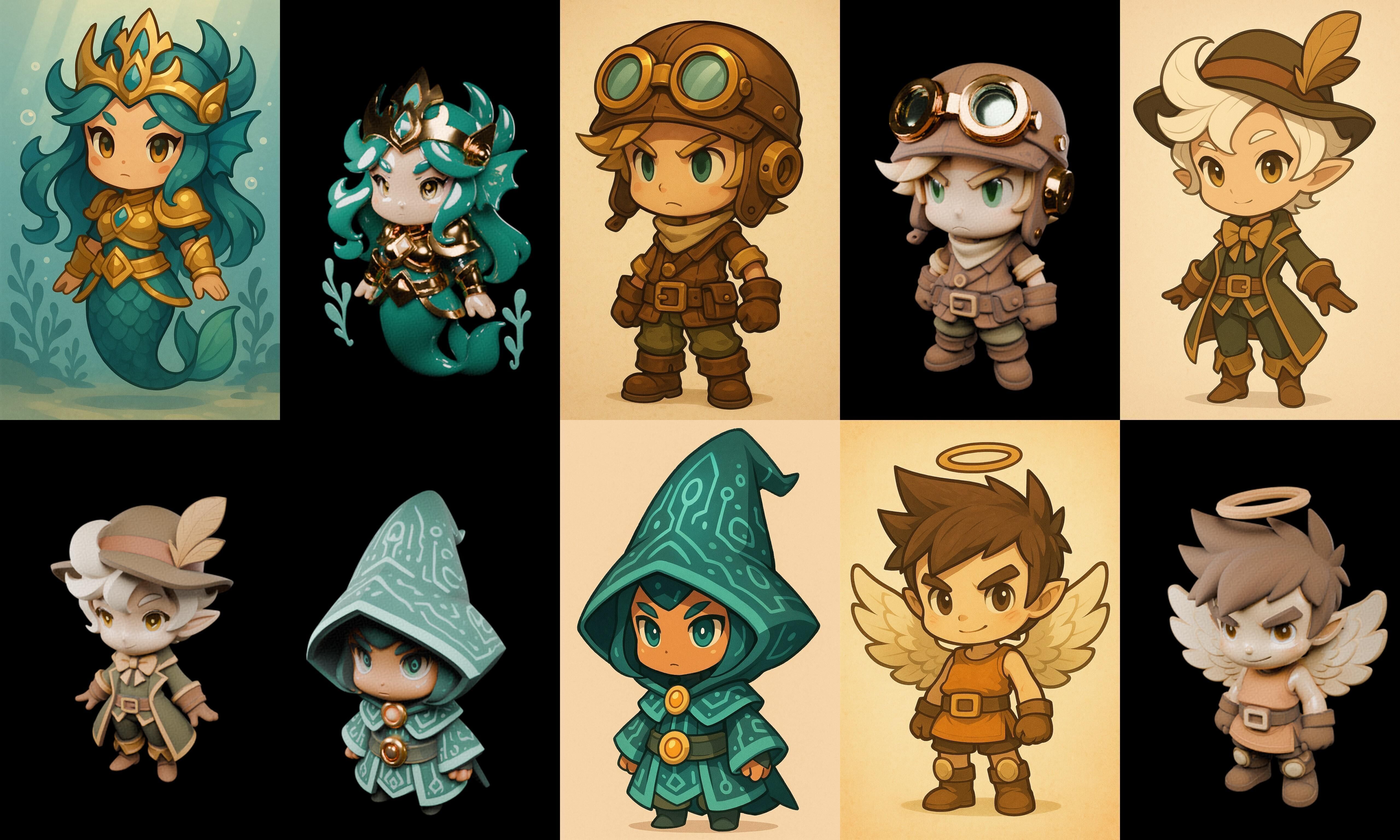 Game Character Marvelous Stylized bundle 35 pack 100 glb Low-poly 3D model_1