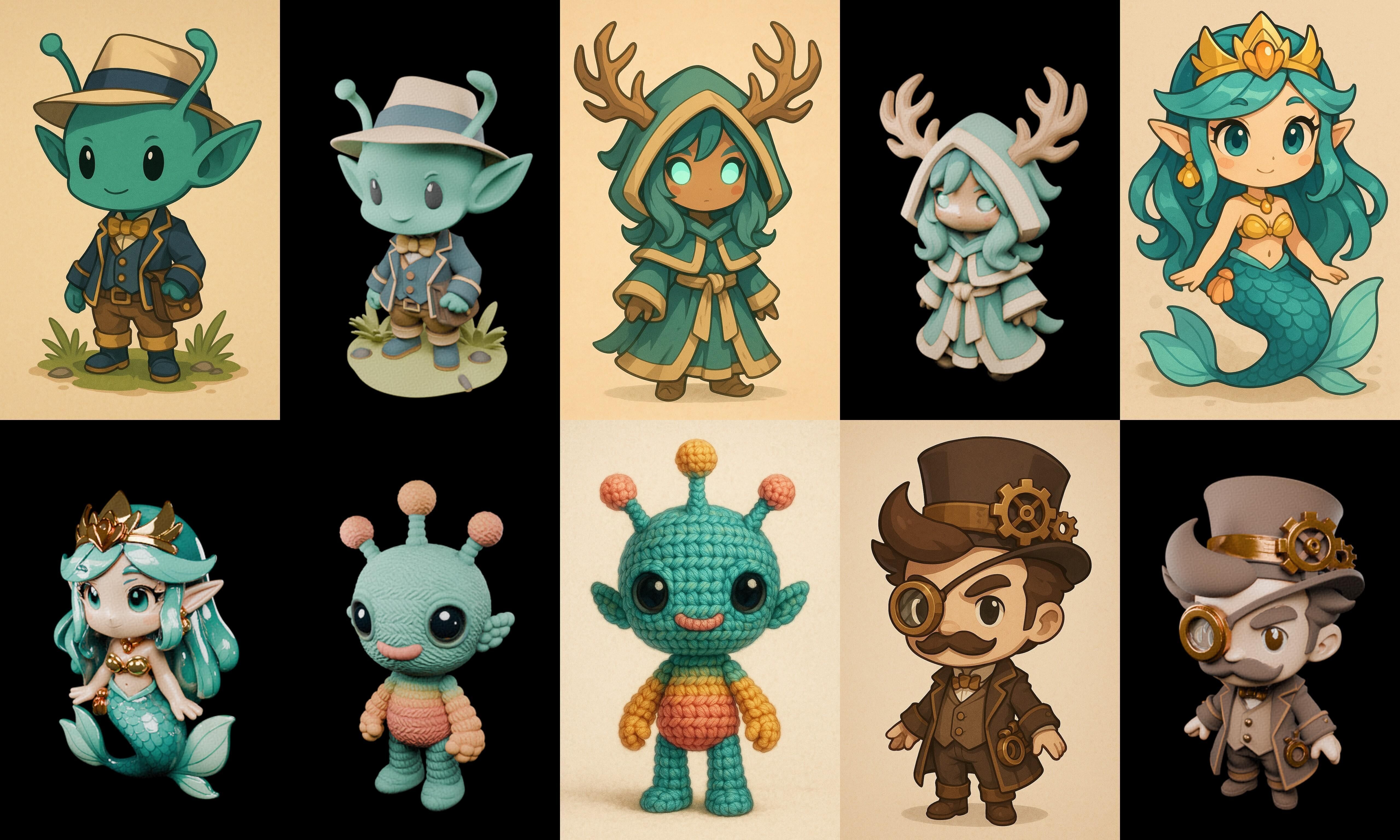 Game Character Marvelous Stylized bundle 35 pack 100 glb Low-poly 3D model_8