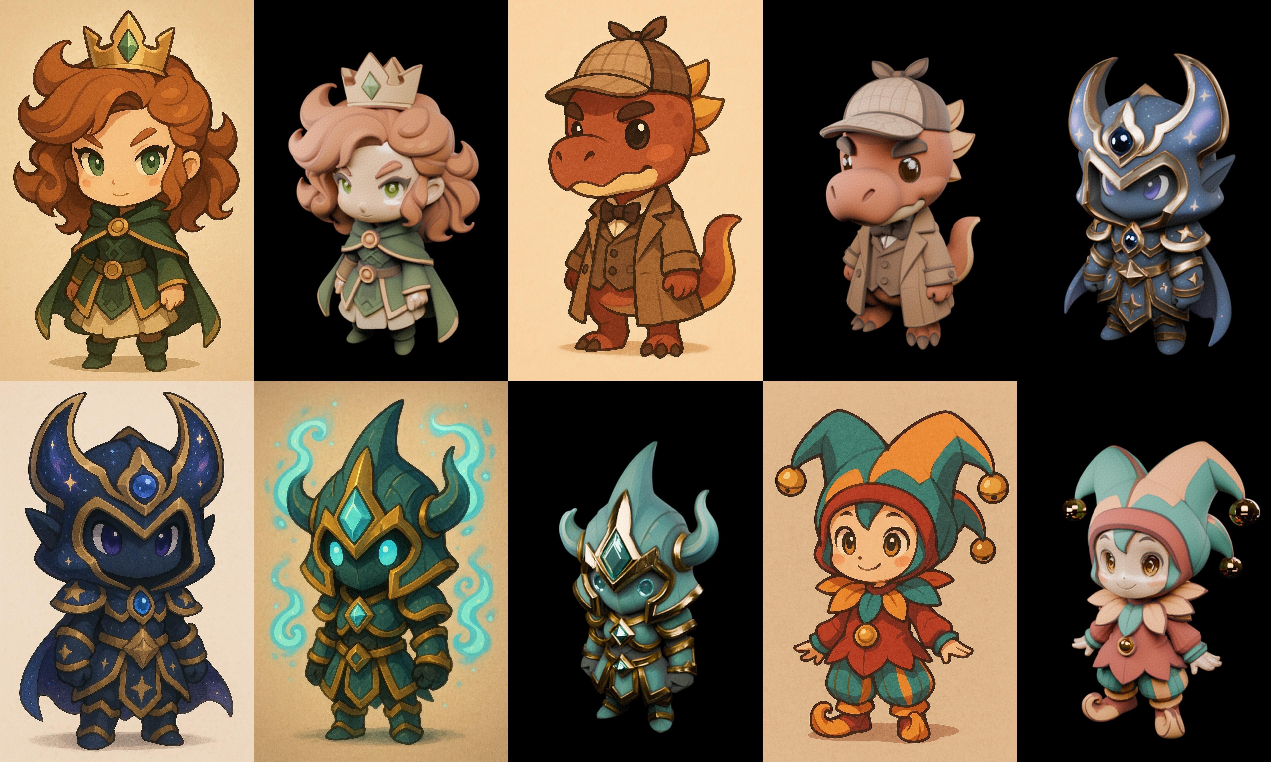 Game Character Marvelous Stylized bundle 35 pack 100 glb Low-poly 3D model_6