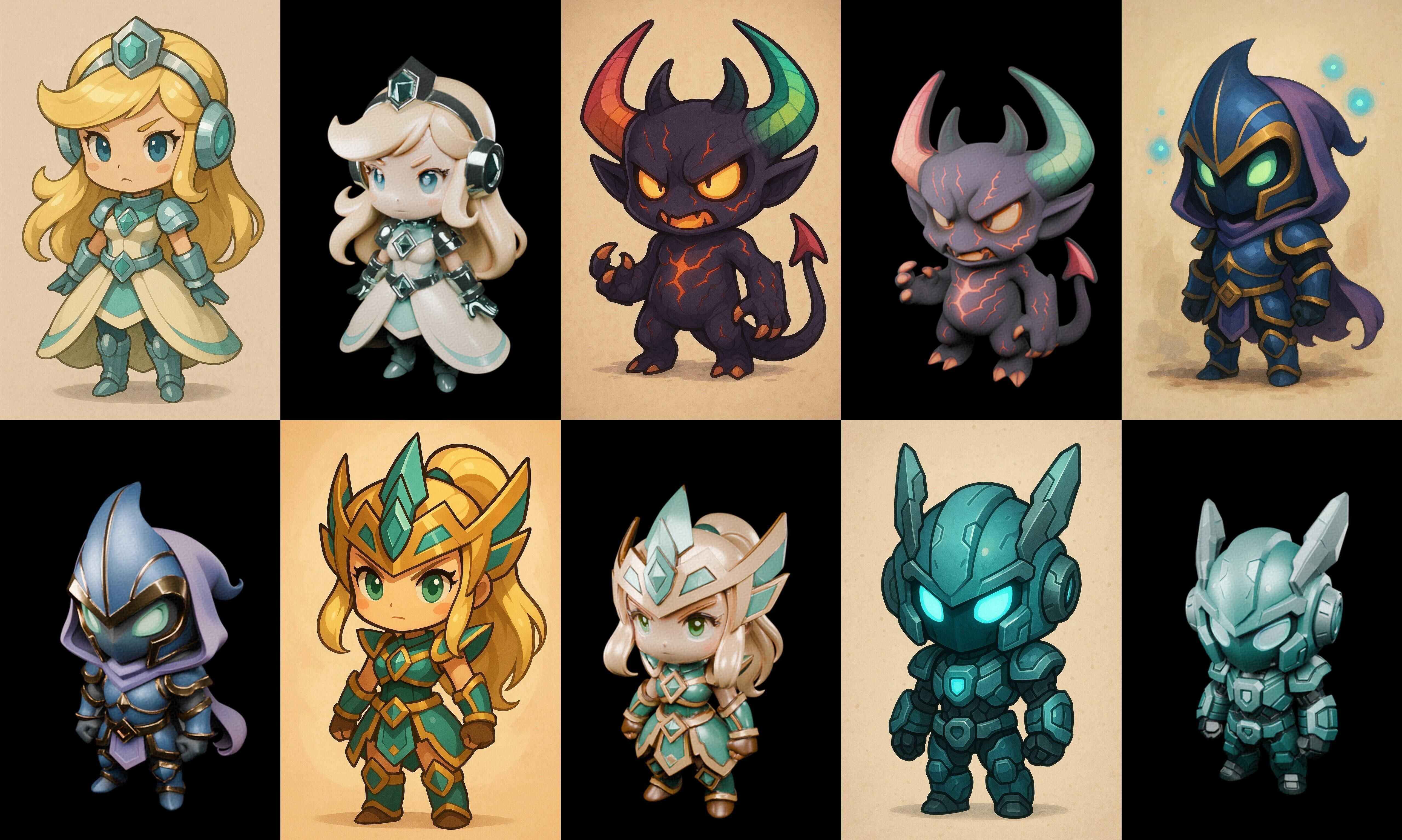 Game Character Marvelous Stylized bundle 35 pack 100 glb Low-poly 3D model_10