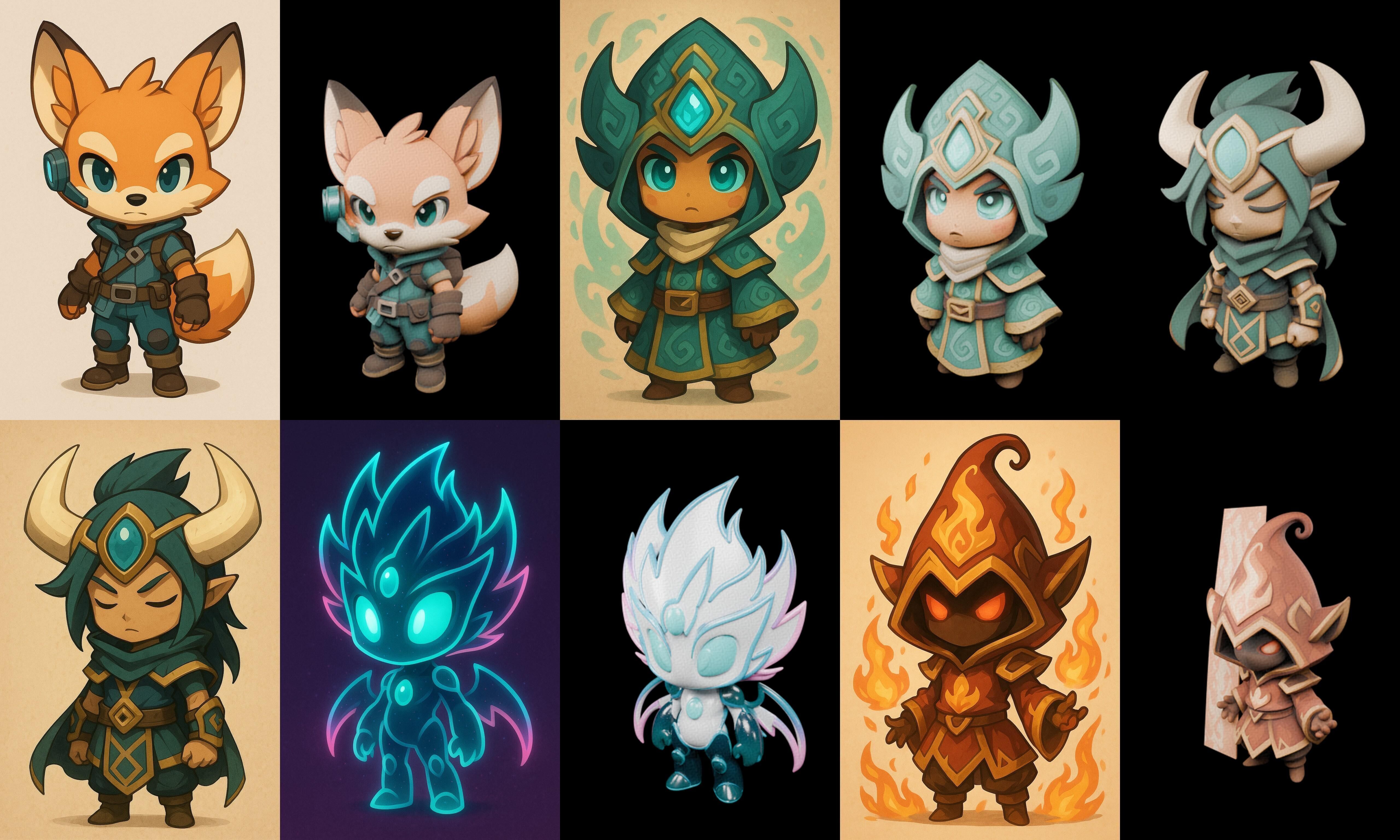 Game Character Marvelous Stylized bundle 34 pack 100 glb Low-poly 3D model_3