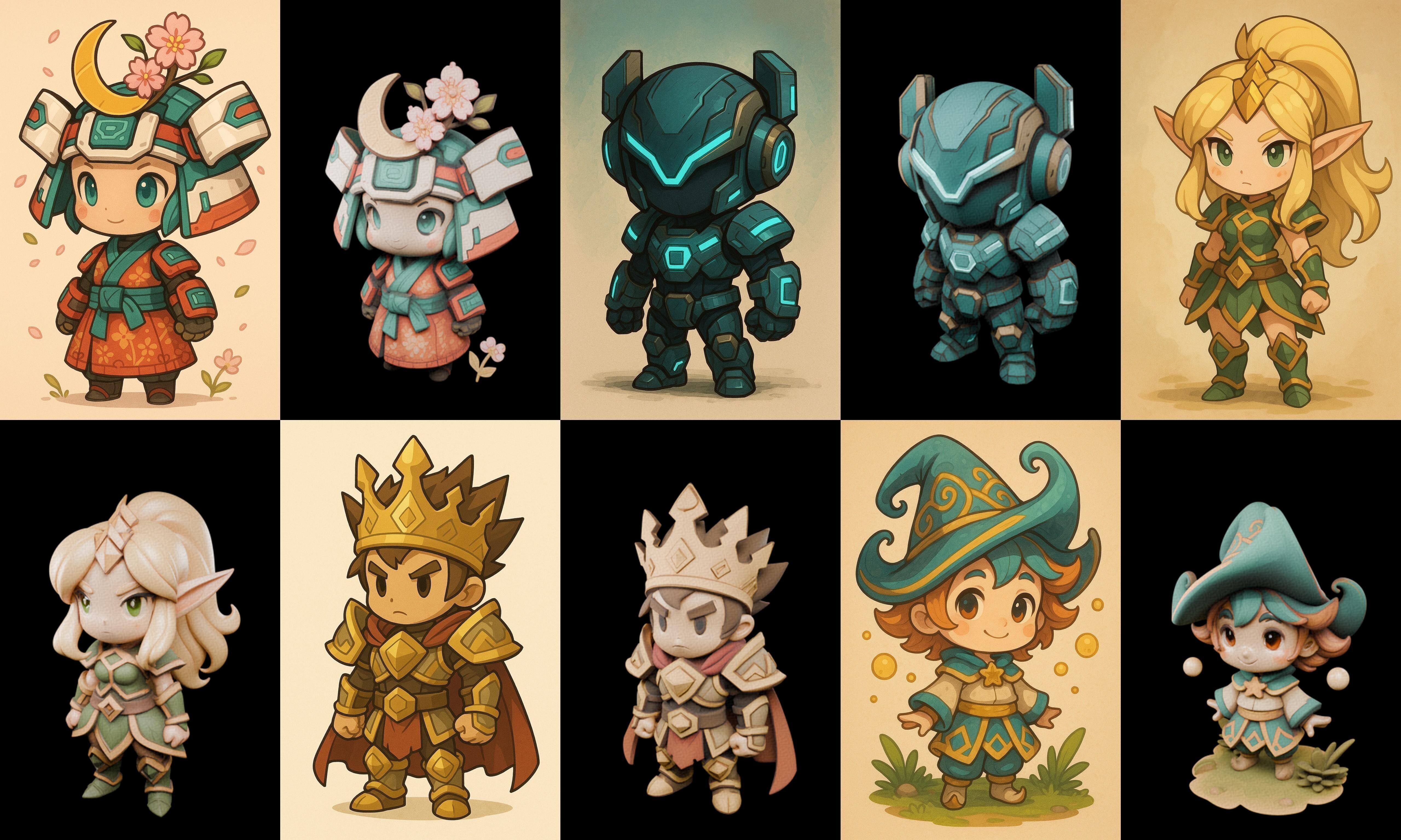 Game Character Marvelous Stylized bundle 34 pack 100 glb Low-poly 3D model_9