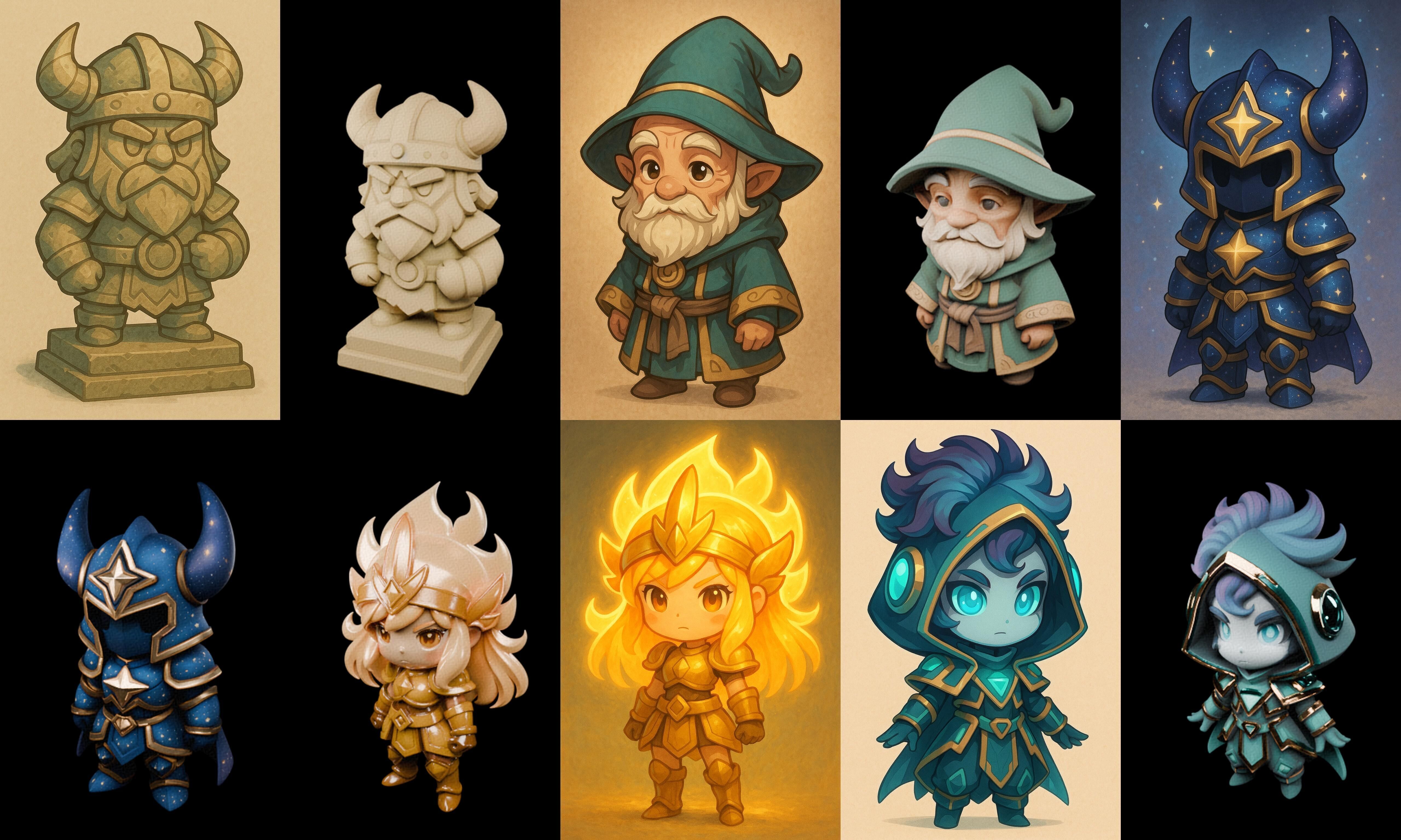 Game Character Marvelous Stylized bundle 34 pack 100 glb Low-poly 3D model_12