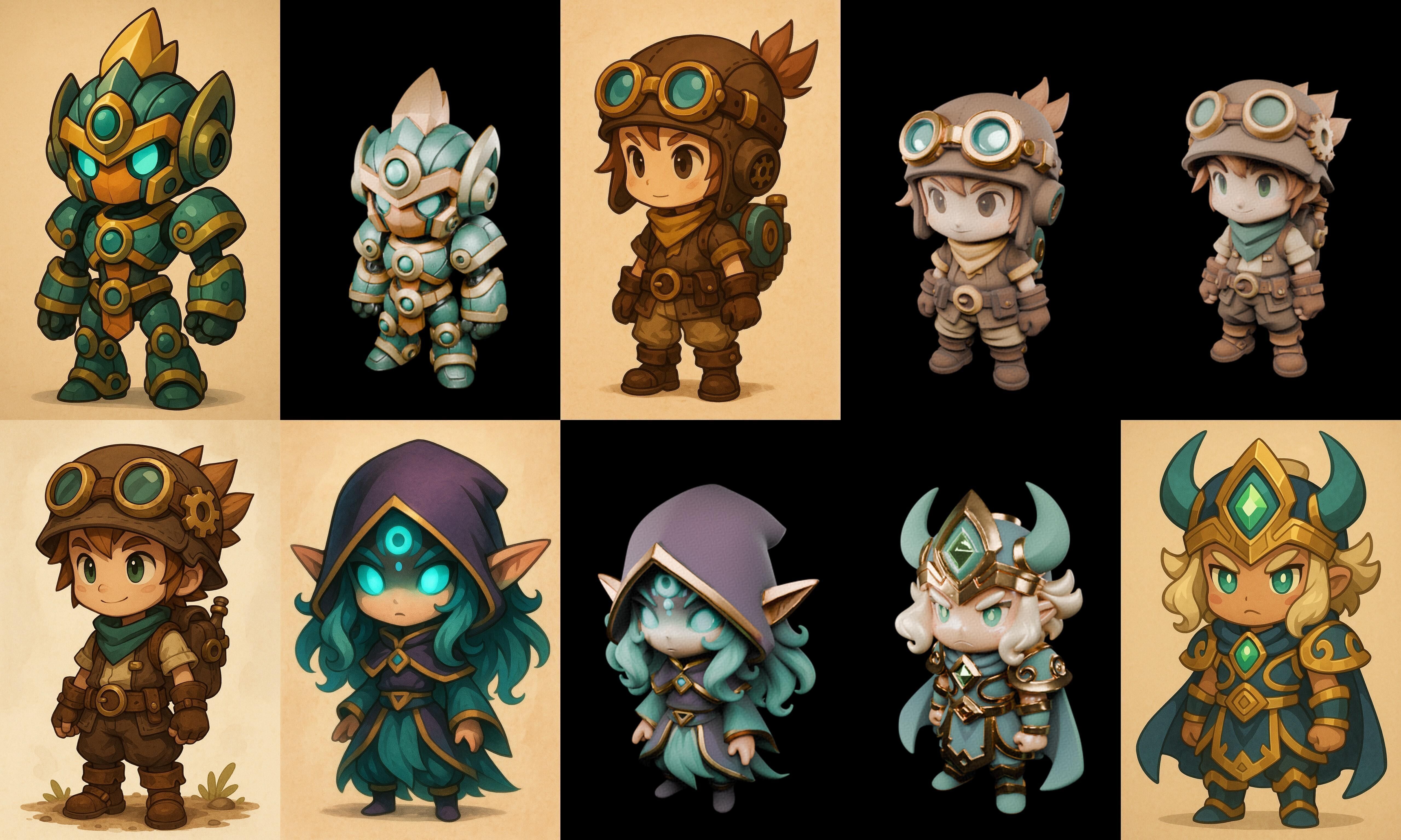Game Character Marvelous Stylized bundle 34 pack 100 glb Low-poly 3D model_2
