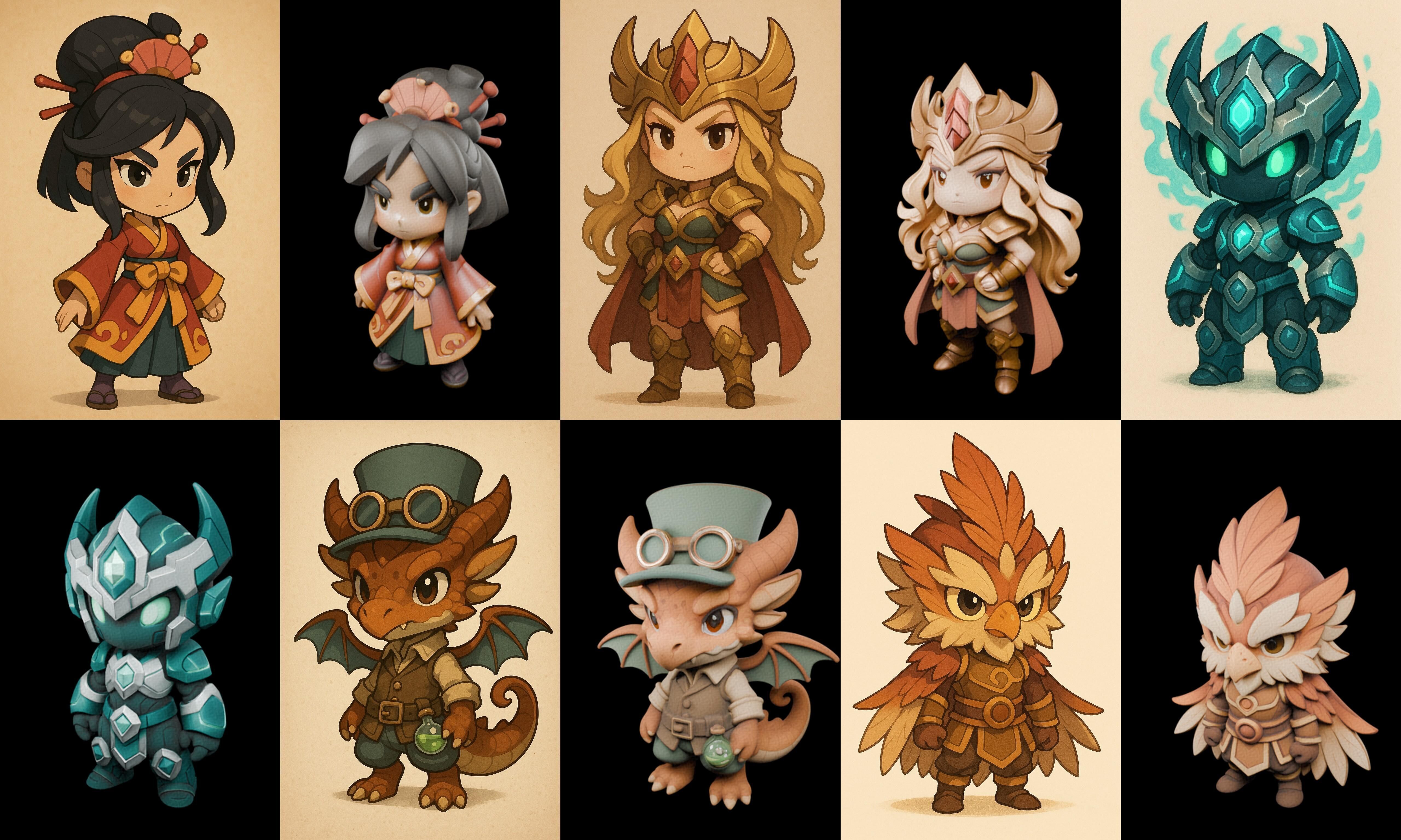 Game Character Marvelous Stylized bundle 34 pack 100 glb Low-poly 3D model_13