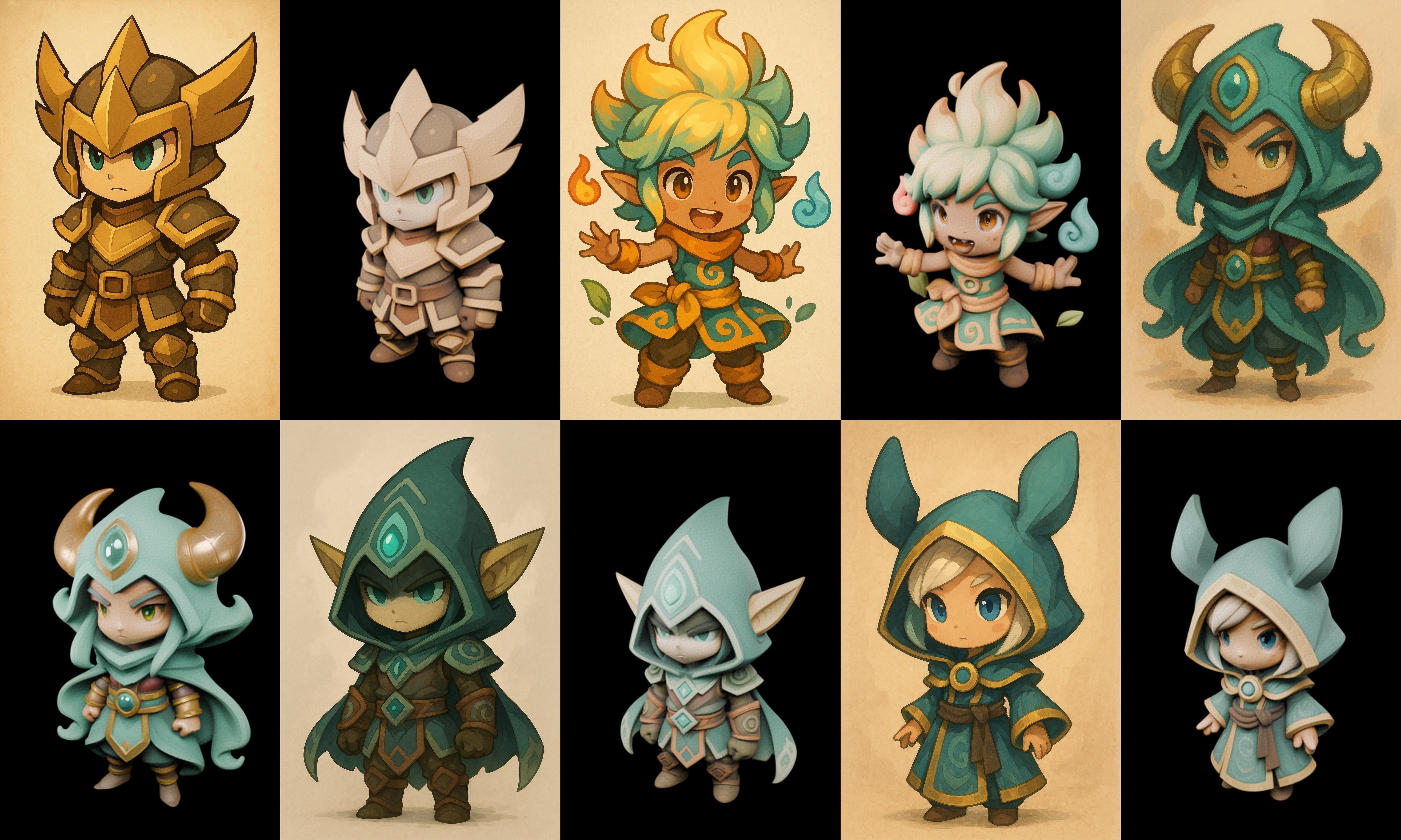 Game Character Marvelous Stylized bundle 34 pack 100 glb Low-poly 3D model_17