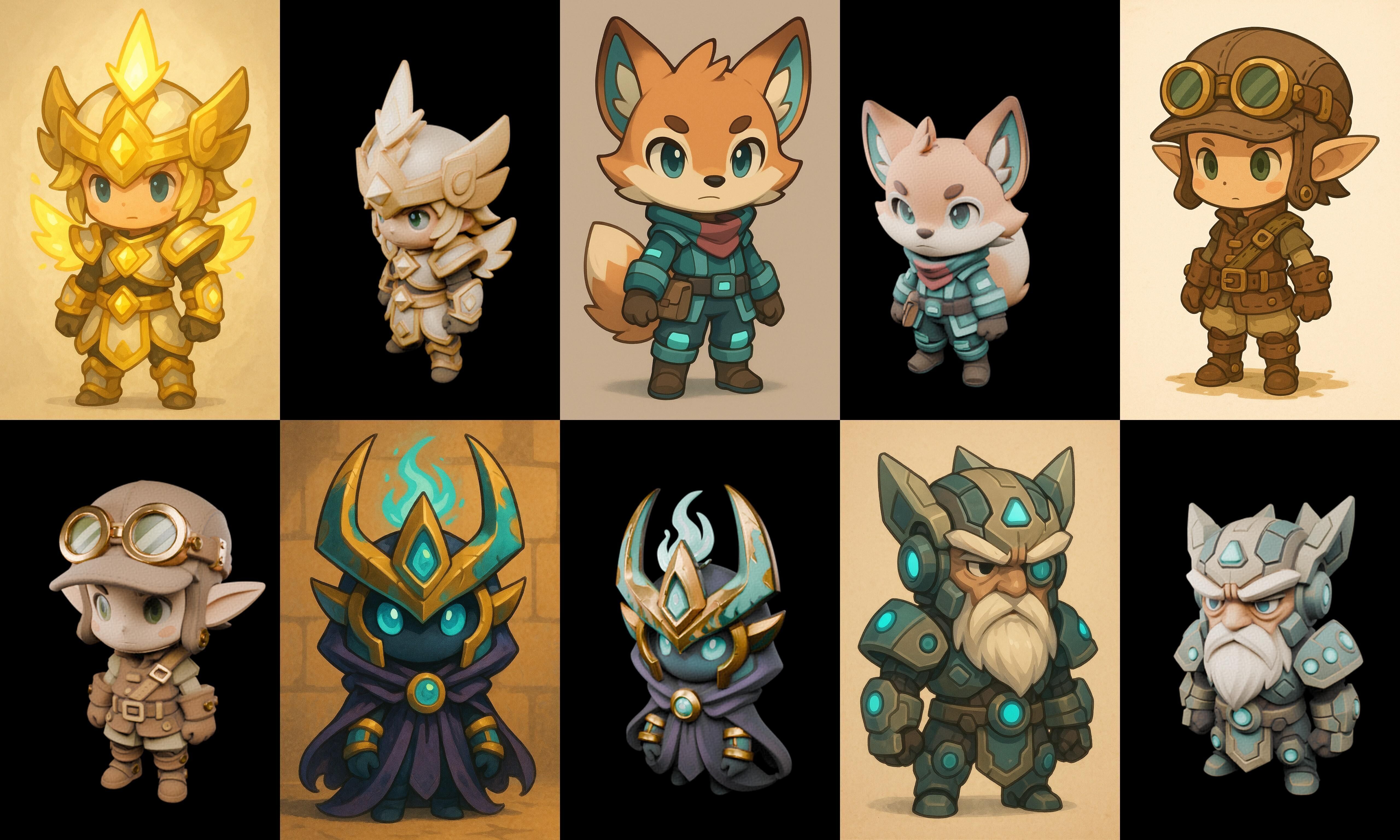 Game Character Marvelous Stylized bundle 34 pack 100 glb Low-poly 3D model_18