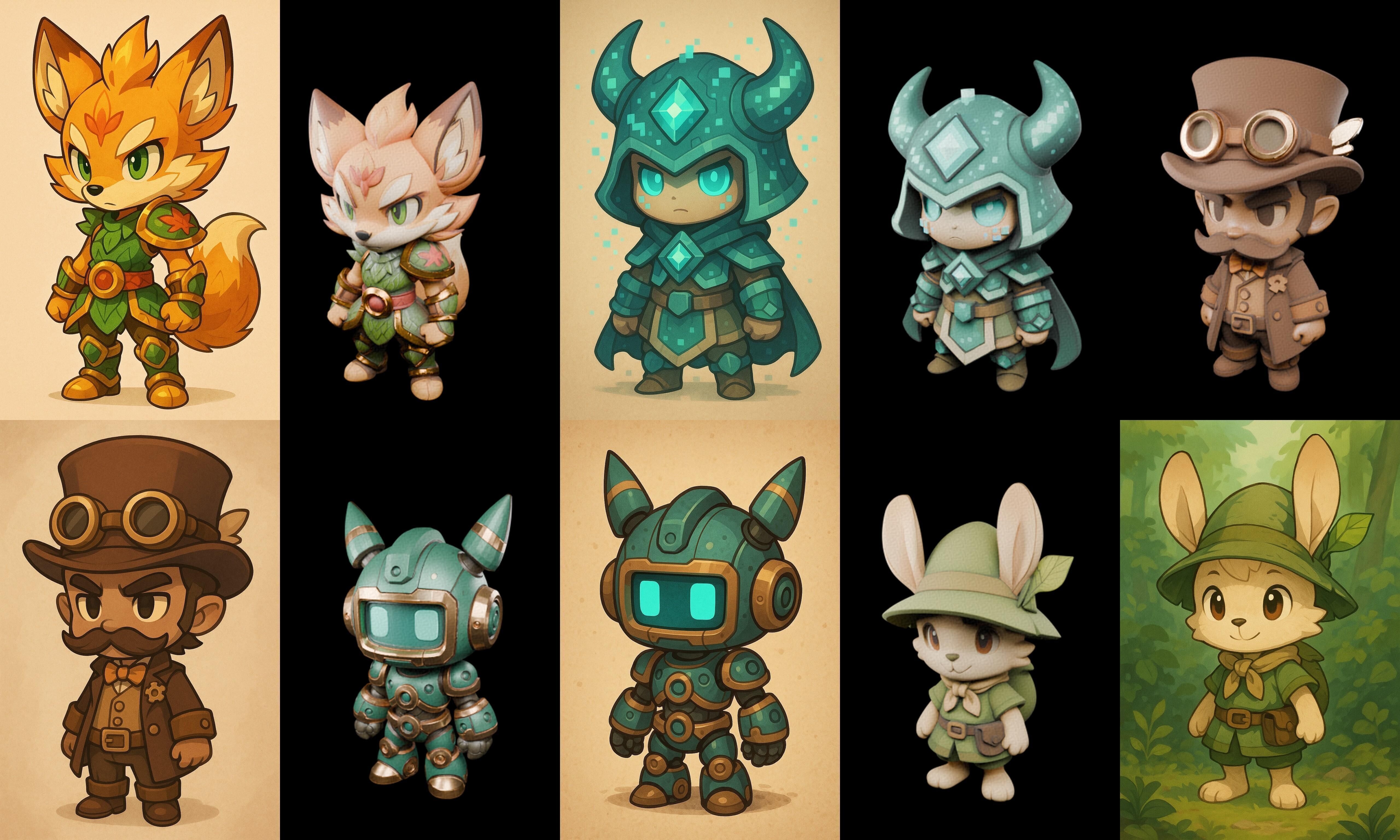 Game Character Marvelous Stylized bundle 34 pack 100 glb Low-poly 3D model_8