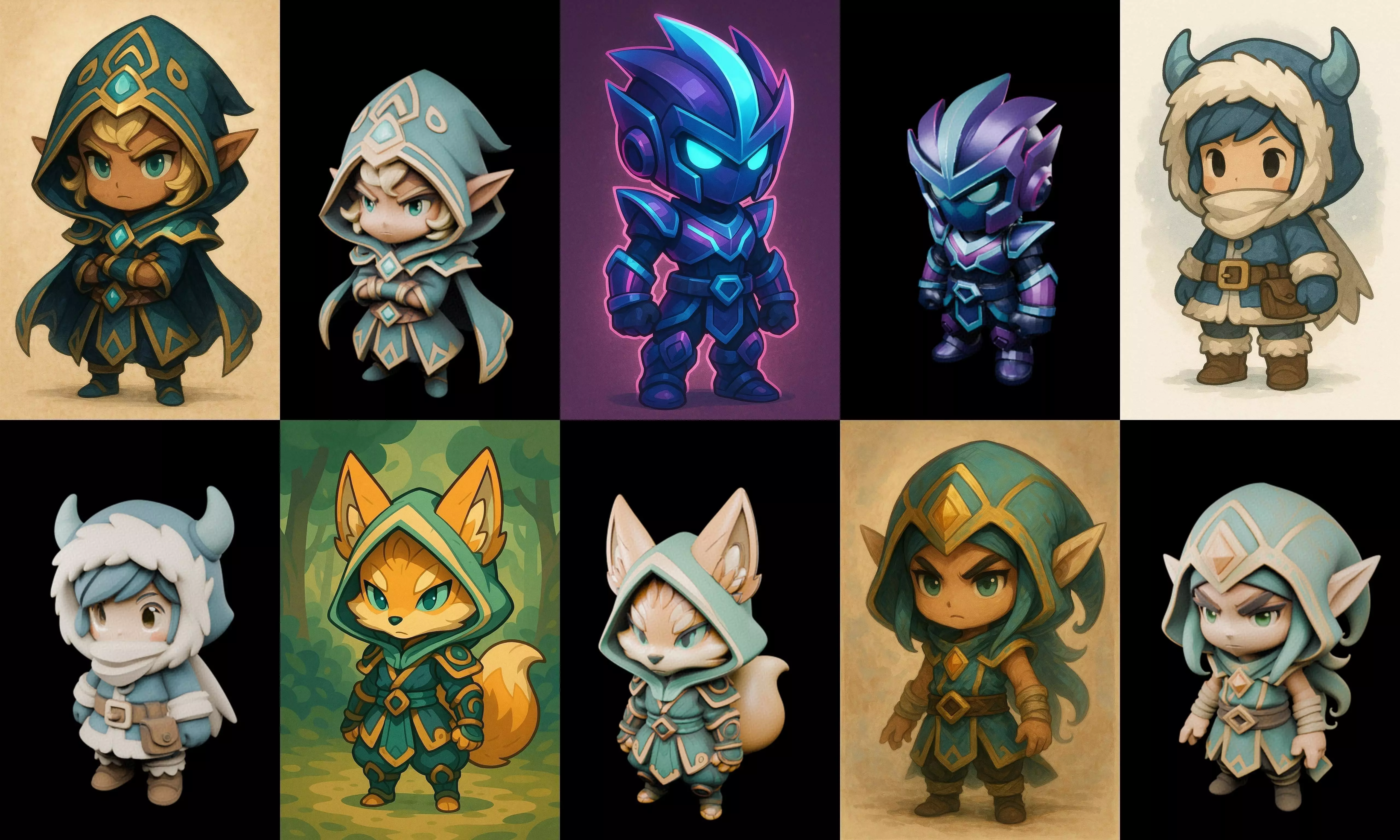 Game Character Marvelous Stylized bundle 34 pack 100 glb Low-poly 3D model_0