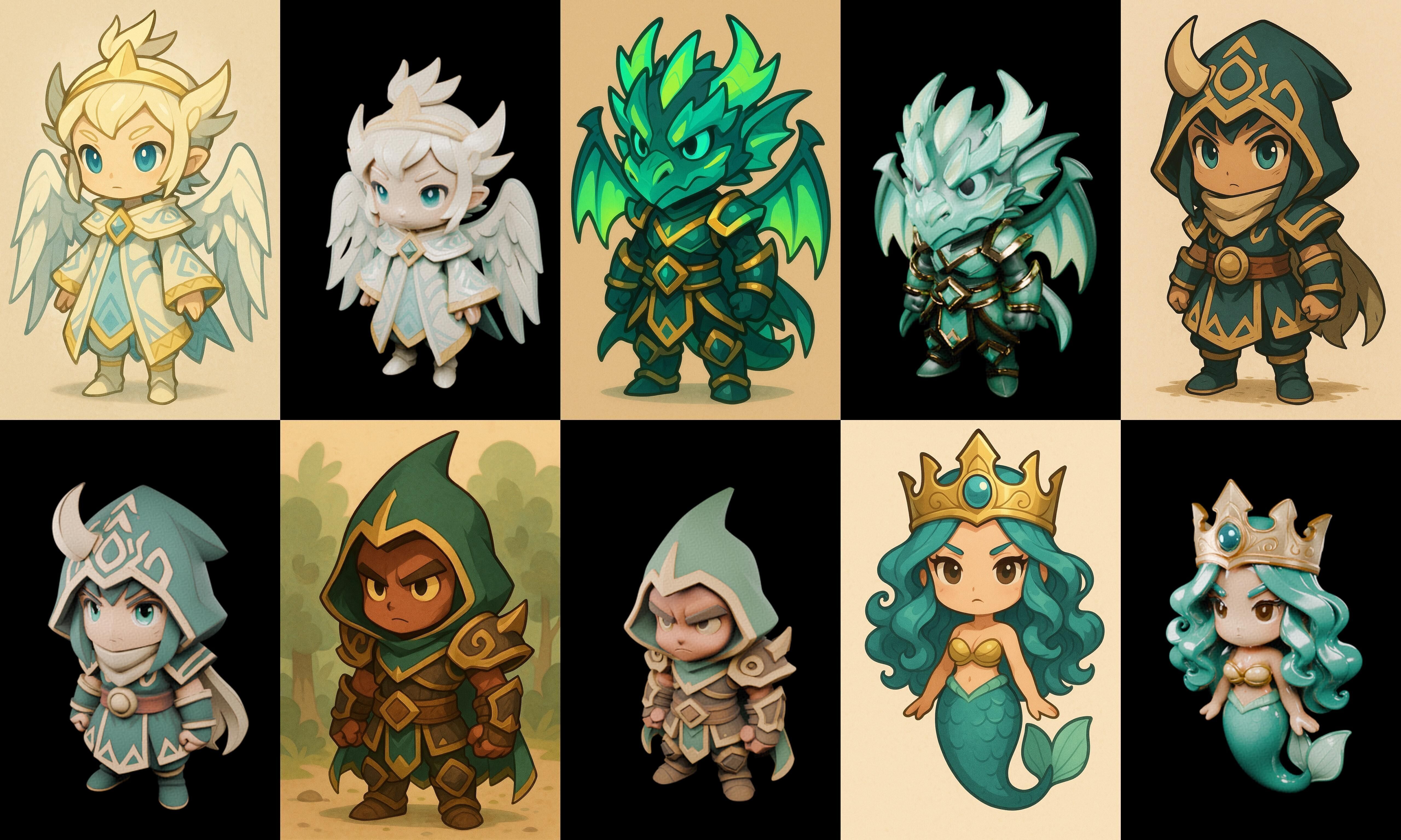 Game Character Marvelous Stylized bundle 34 pack 100 glb Low-poly 3D model_14