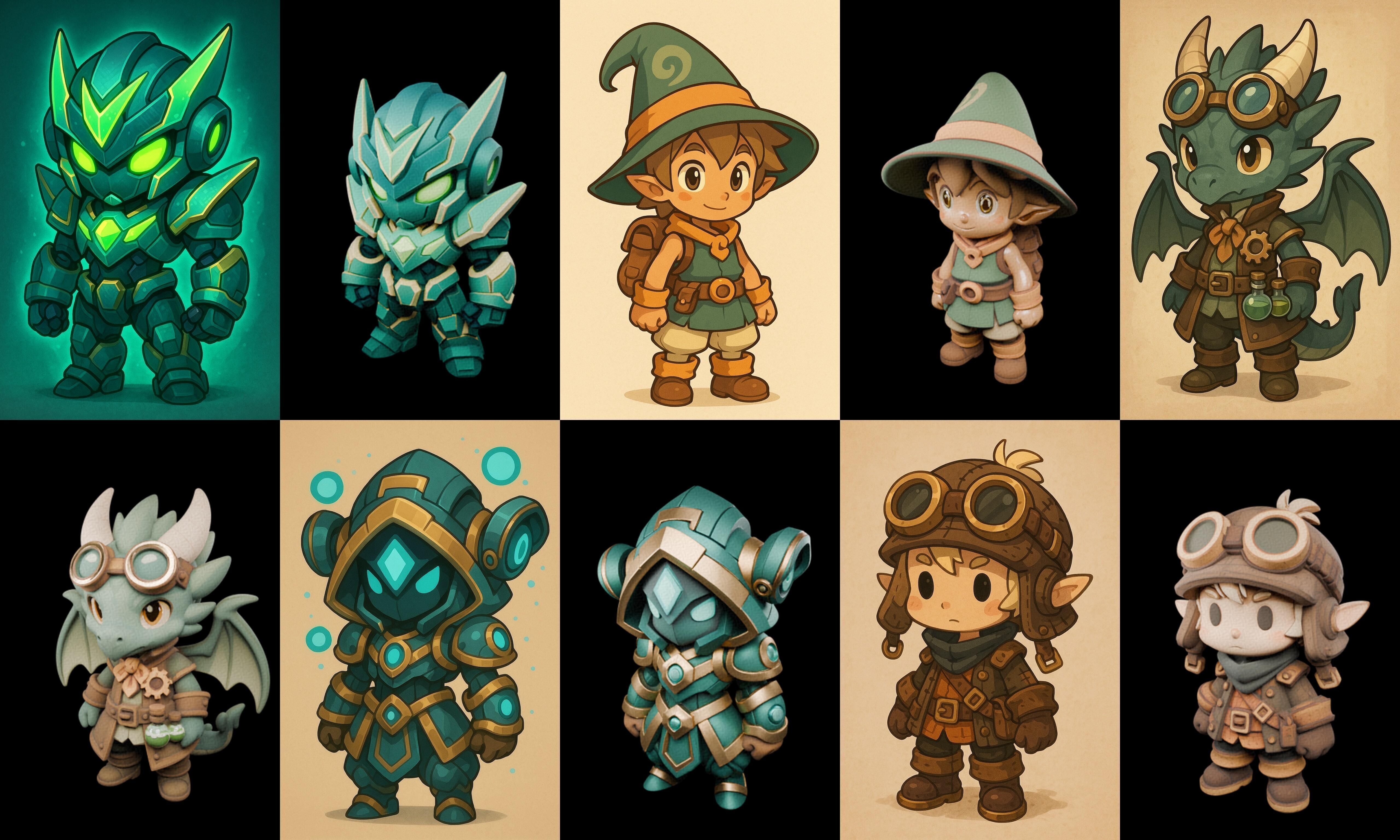 Game Character Marvelous Stylized bundle 34 pack 100 glb Low-poly 3D model_10