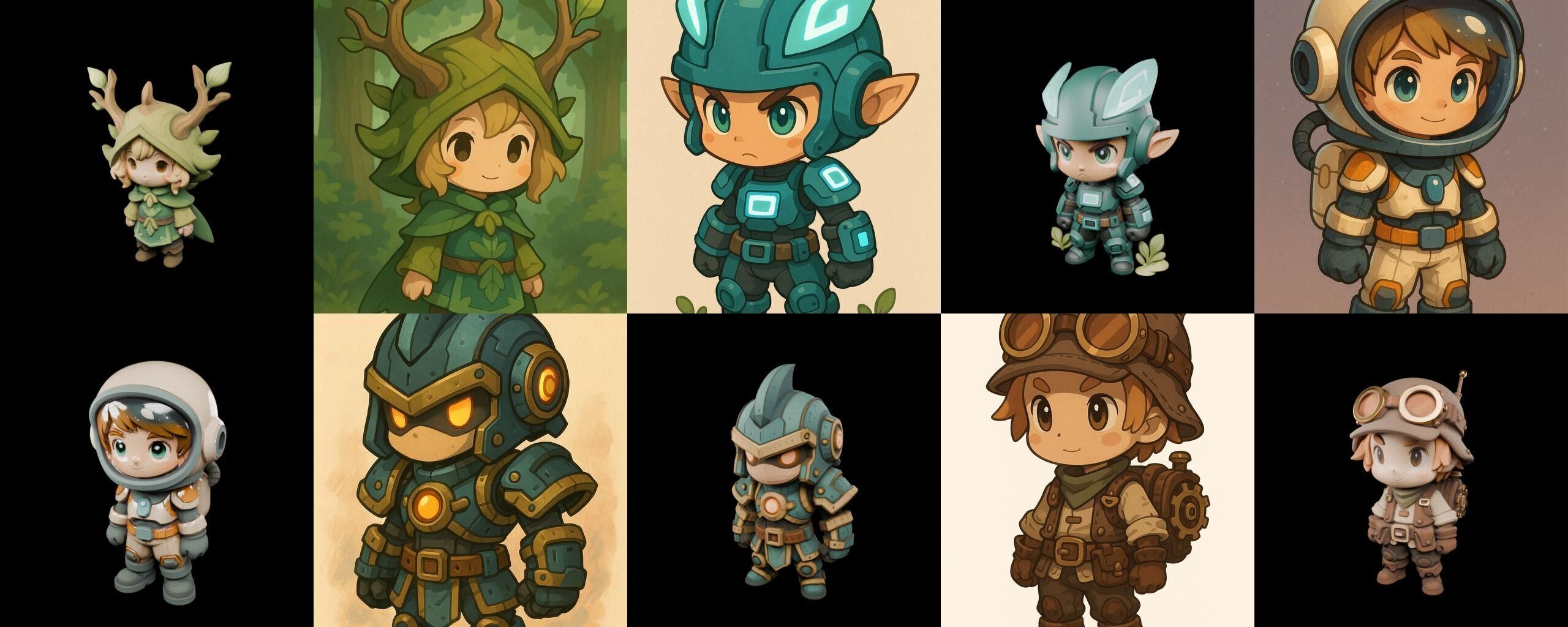 Game Character Marvelous Stylized bundle 34 pack 100 glb Low-poly 3D model_19