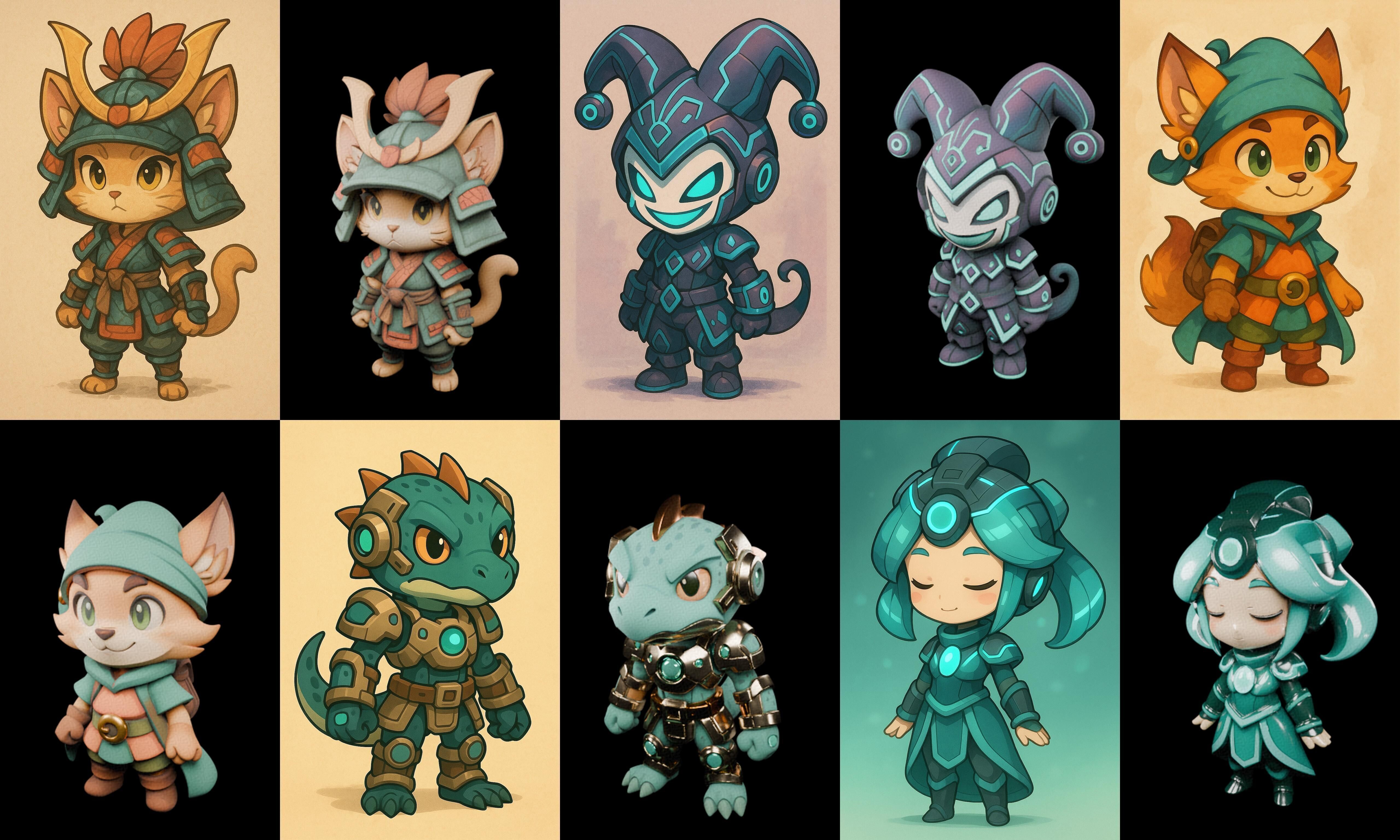 Game Character Marvelous Stylized bundle 34 pack 100 glb Low-poly 3D model_16