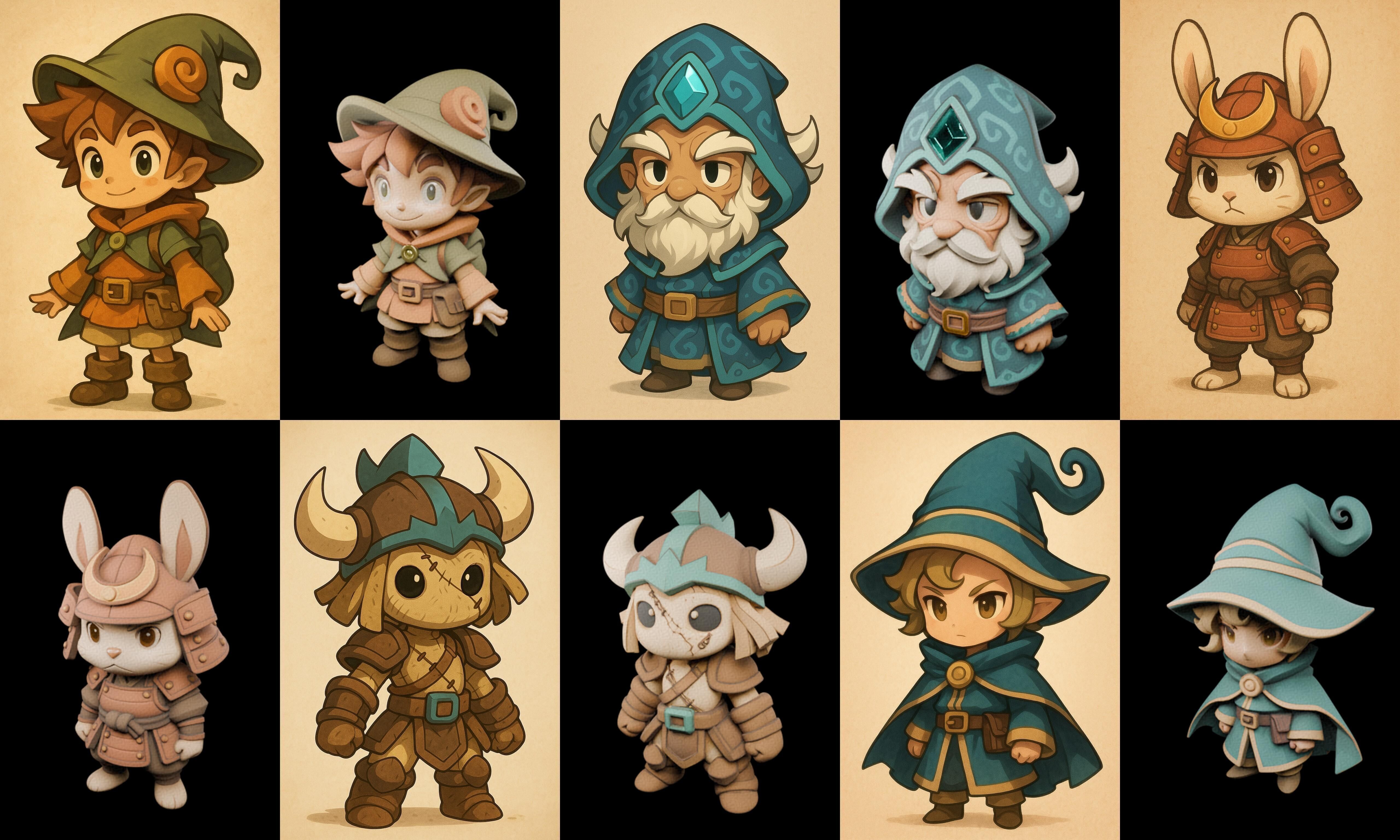 Game Character Marvelous Stylized bundle 34 pack 100 glb Low-poly 3D model_7