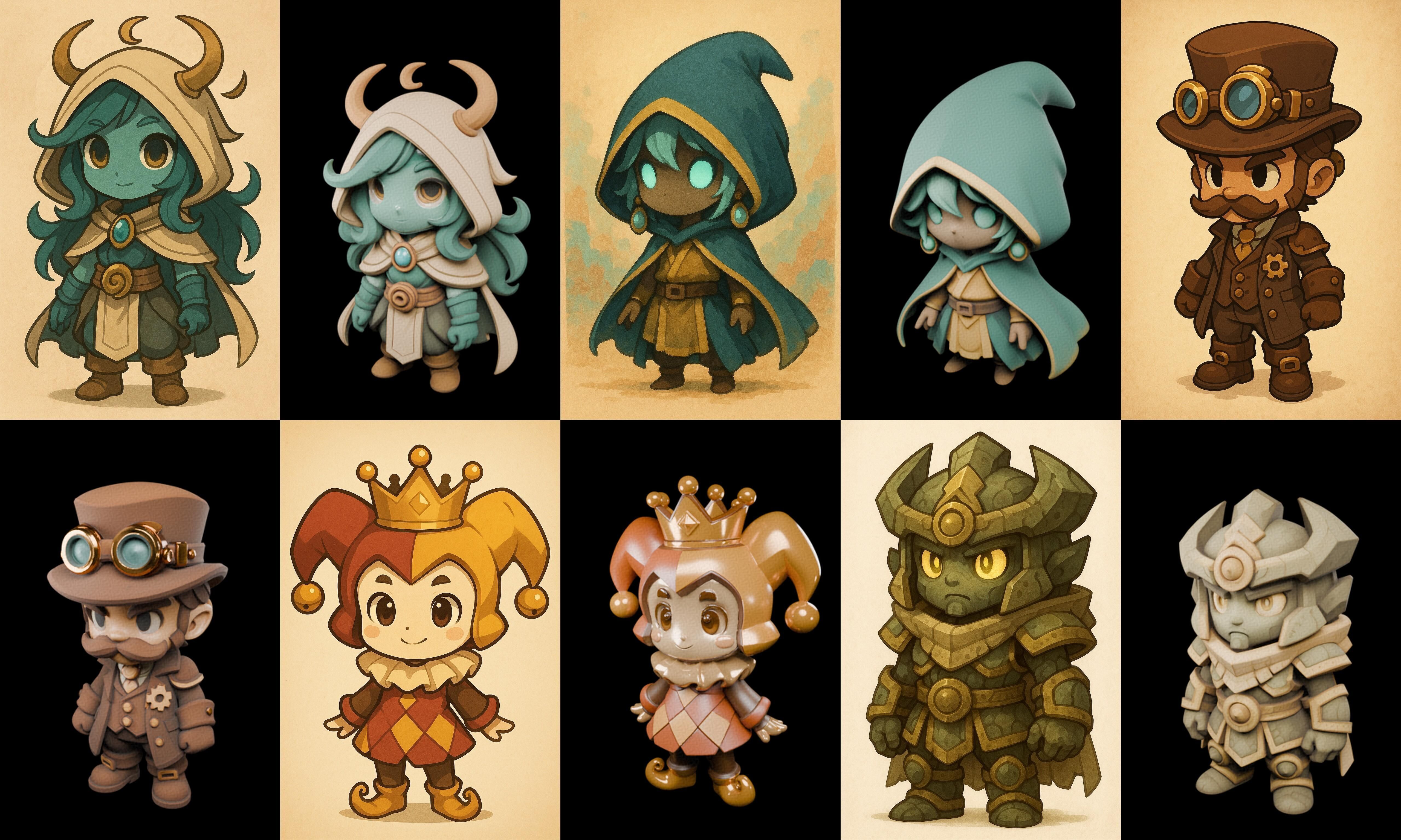 Game Character Marvelous Stylized bundle 34 pack 100 glb Low-poly 3D model_6