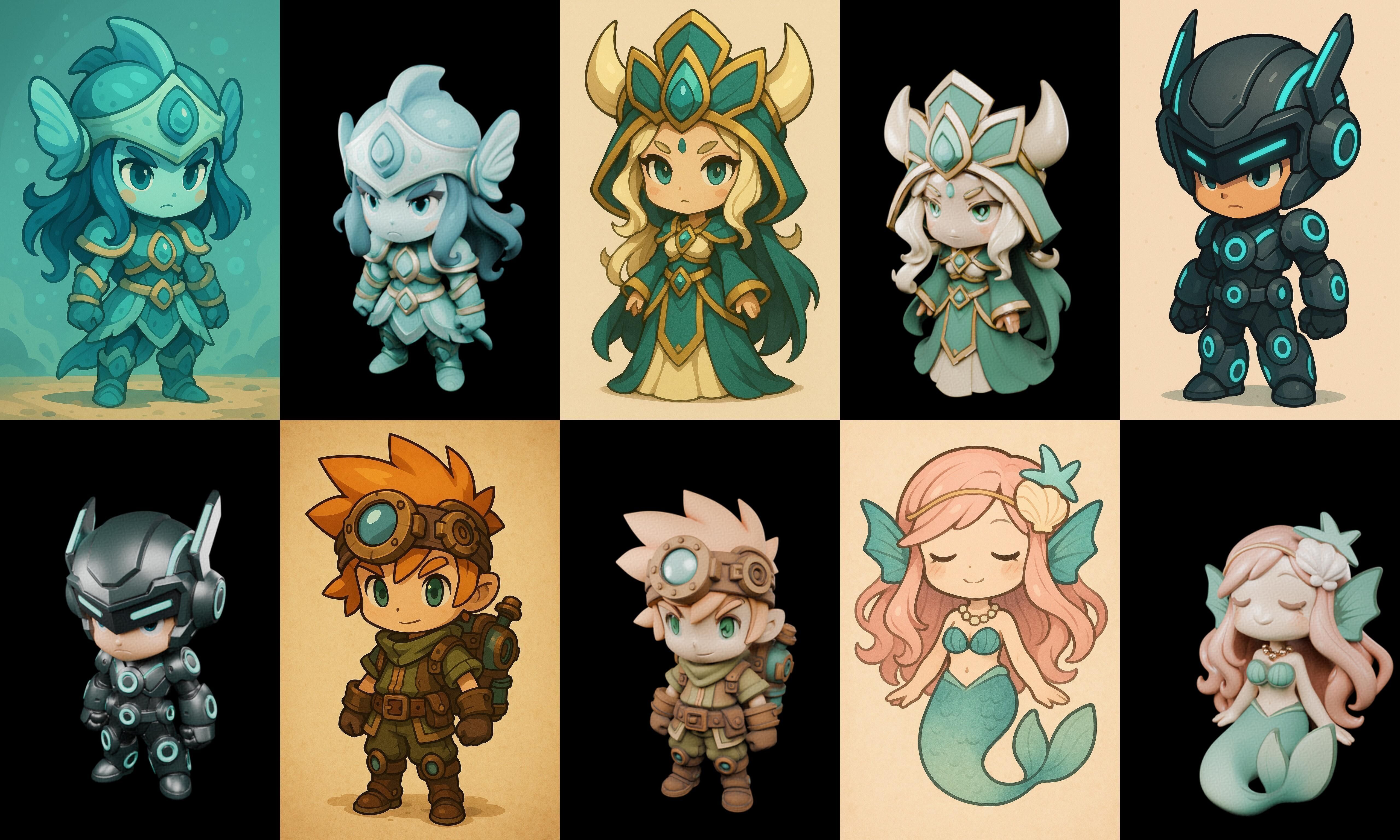 Game Character Marvelous Stylized bundle 31 pack 100 glb Low-poly 3D model_8