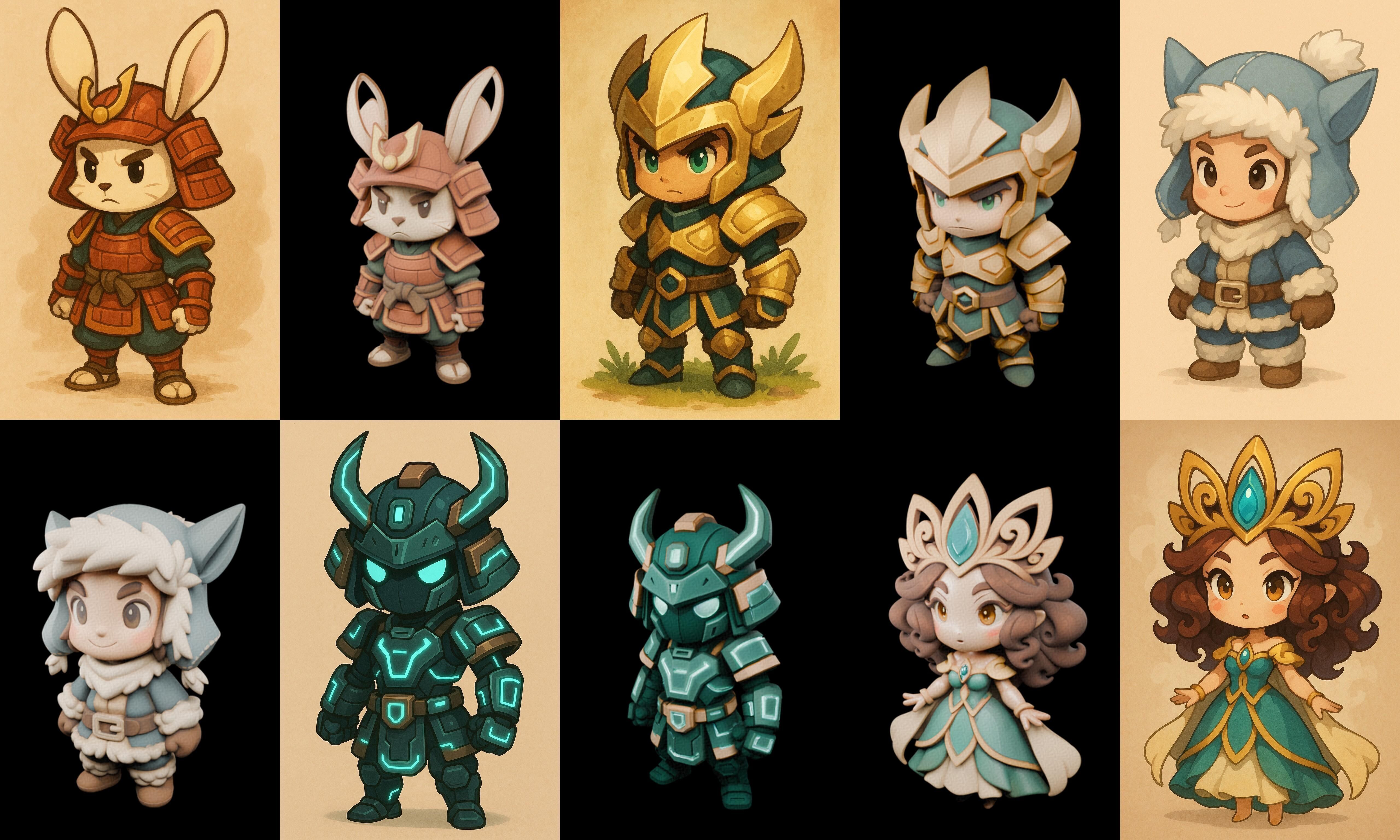 Game Character Marvelous Stylized bundle 31 pack 100 glb Low-poly 3D model_15