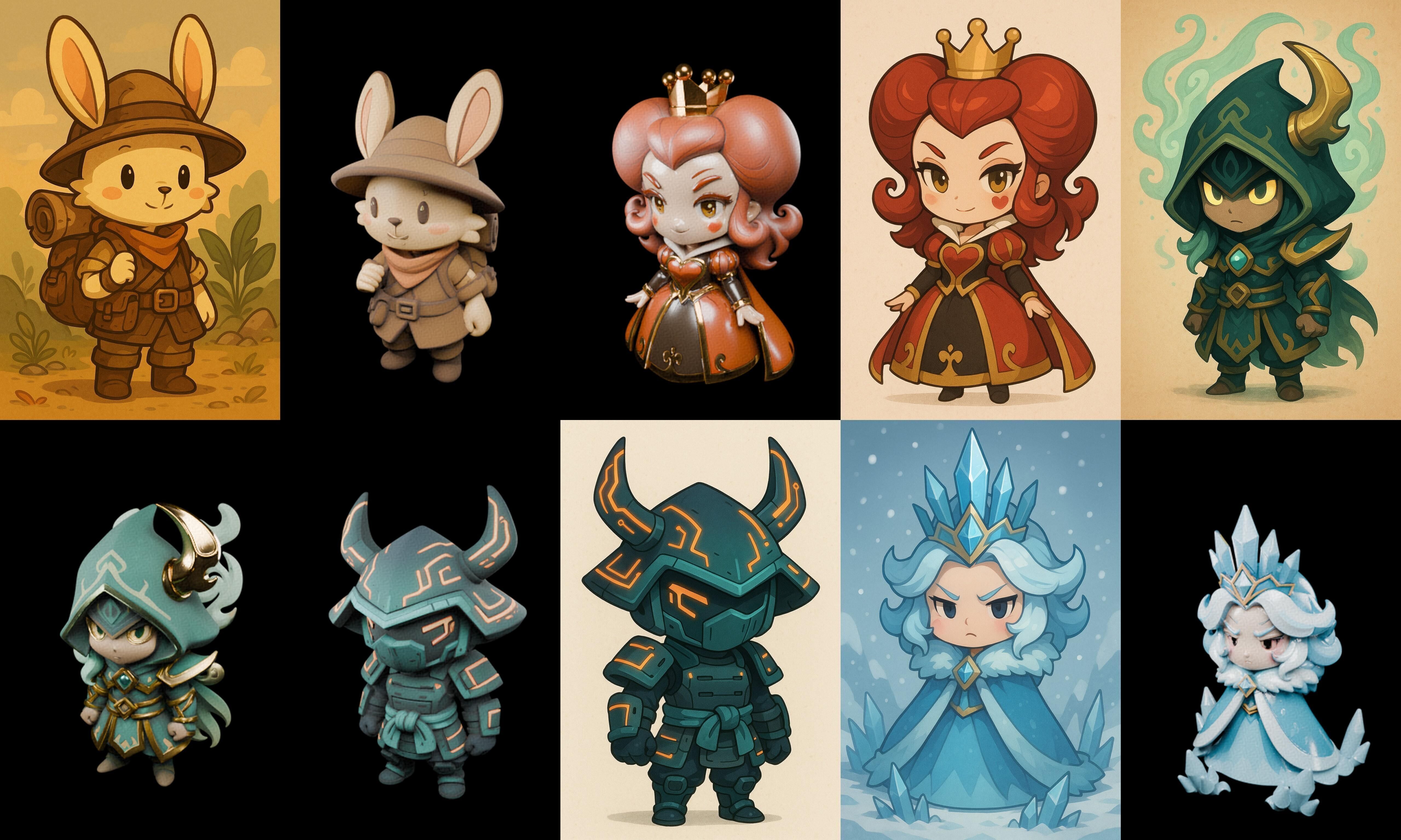 Game Character Marvelous Stylized bundle 31 pack 100 glb Low-poly 3D model_11