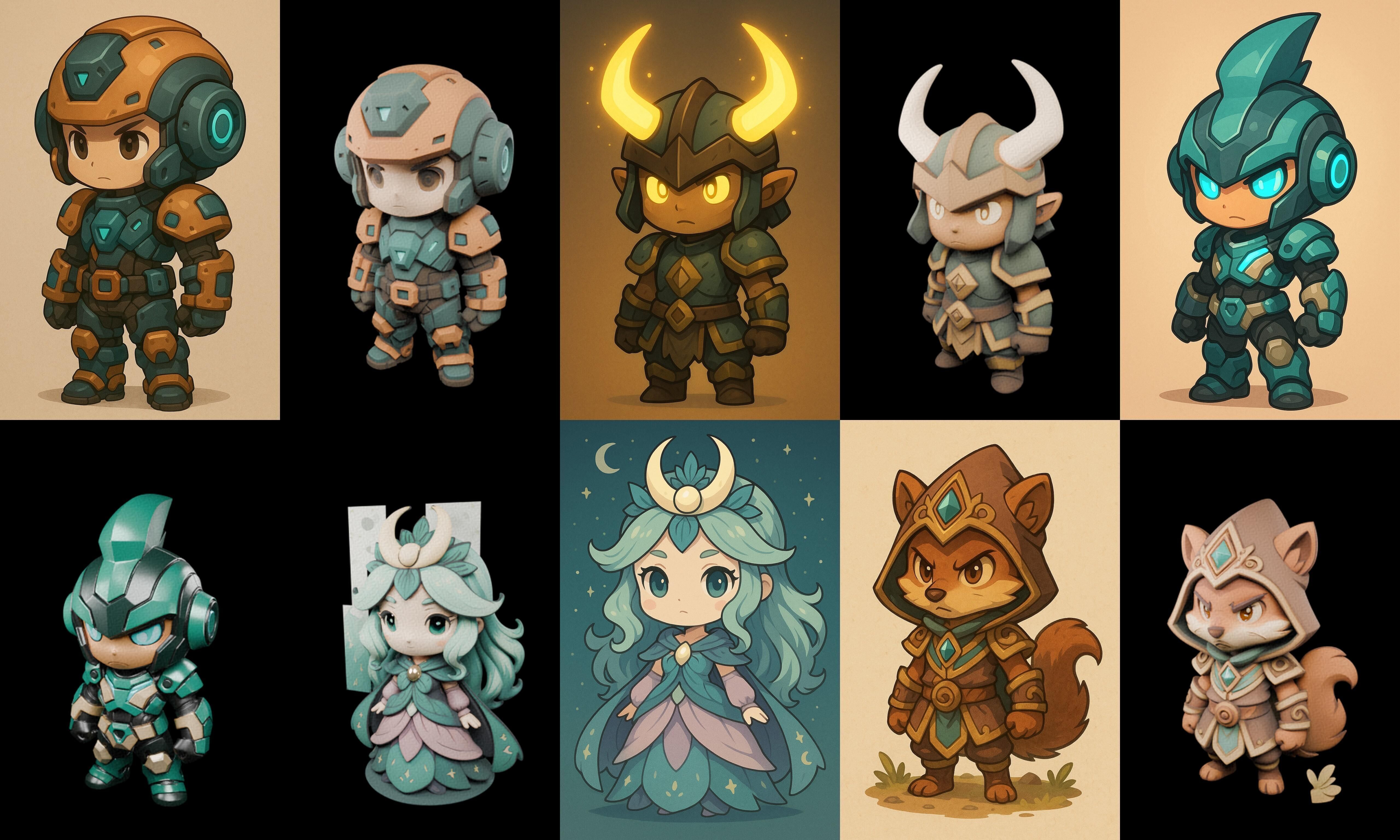 Game Character Marvelous Stylized bundle 31 pack 100 glb Low-poly 3D model_3