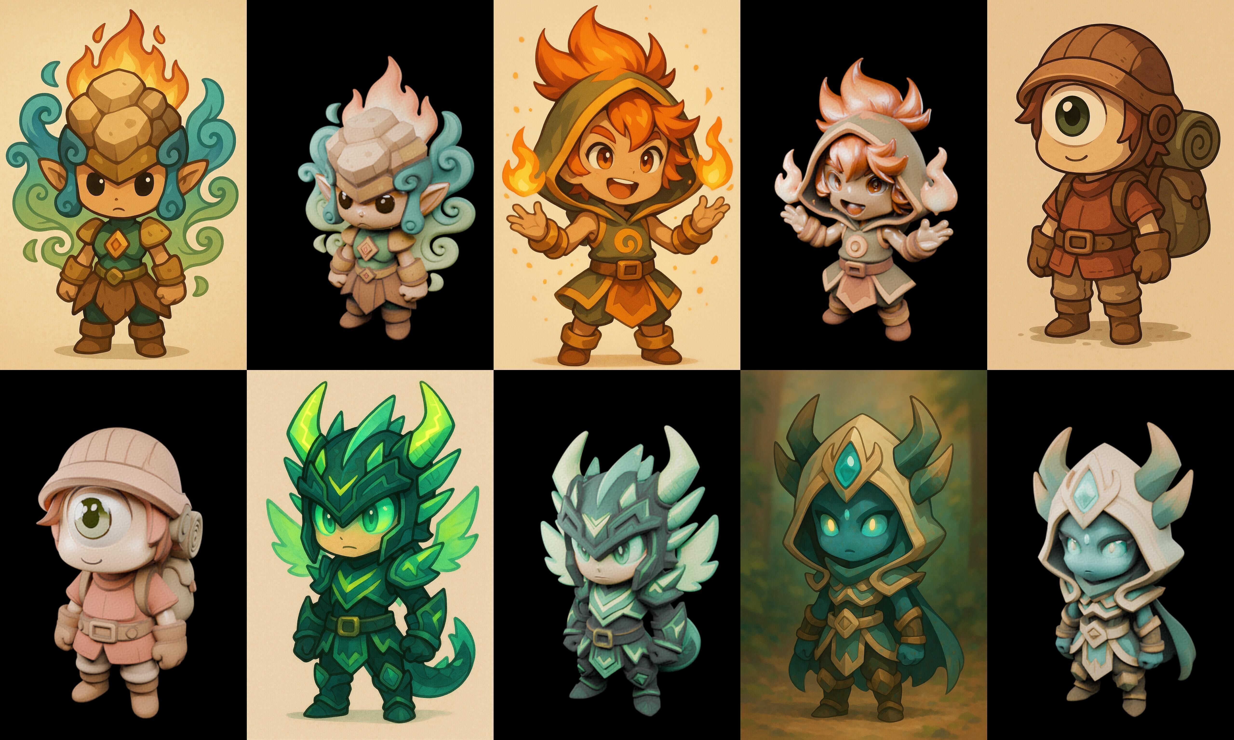 Game Character Marvelous Stylized bundle 31 pack 100 glb Low-poly 3D model_2