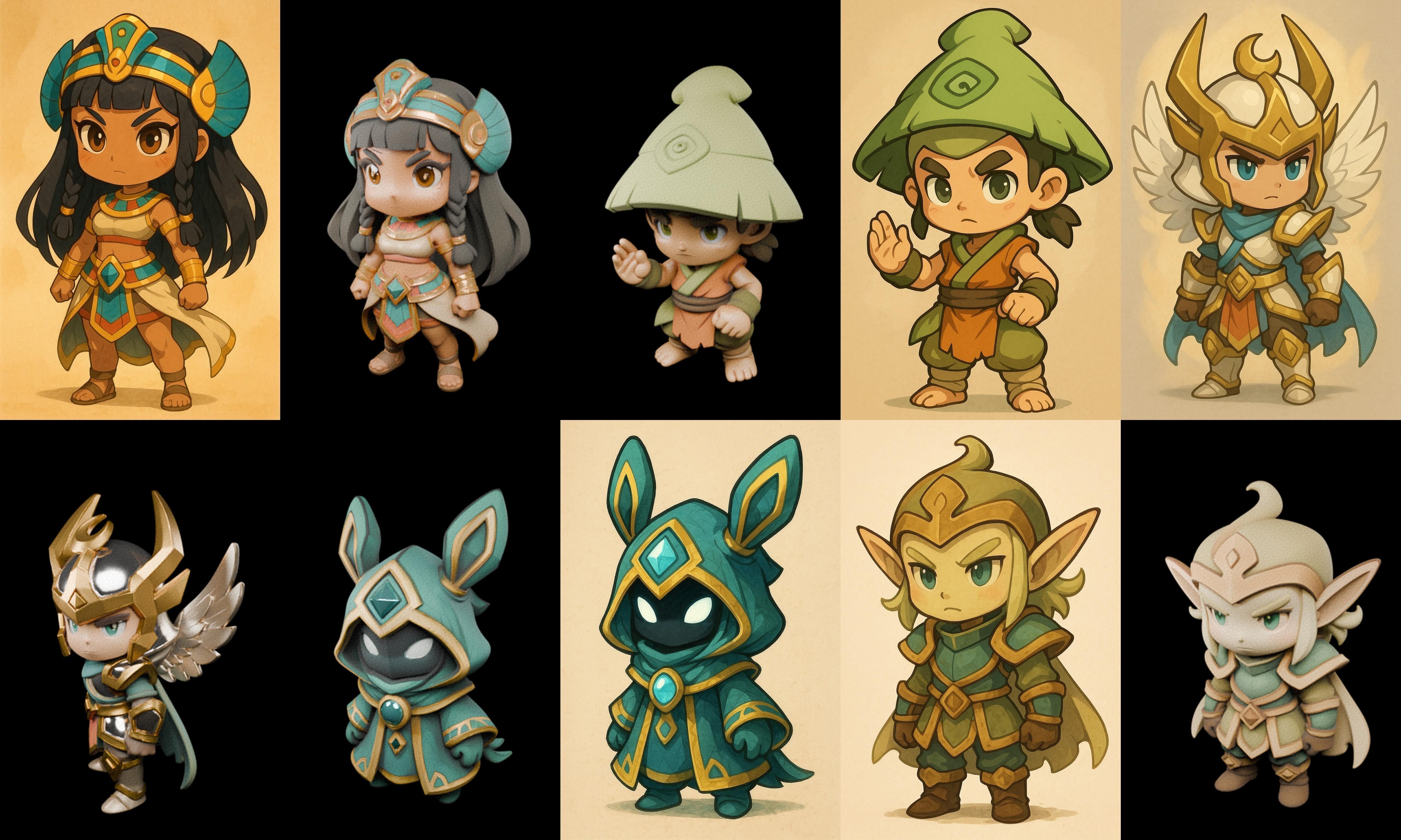 Game Character Marvelous Stylized bundle 31 pack 100 glb Low-poly 3D model_7