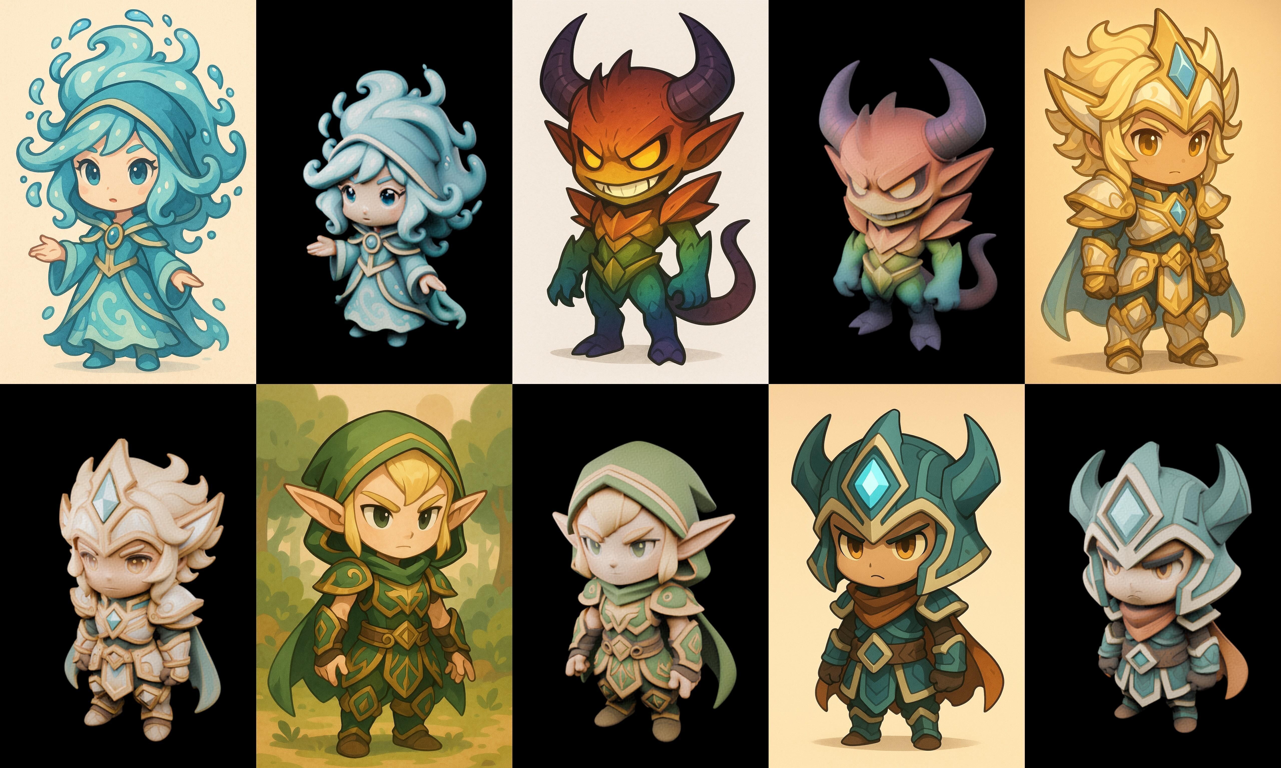 Game Character Marvelous Stylized bundle 31 pack 100 glb Low-poly 3D model_13